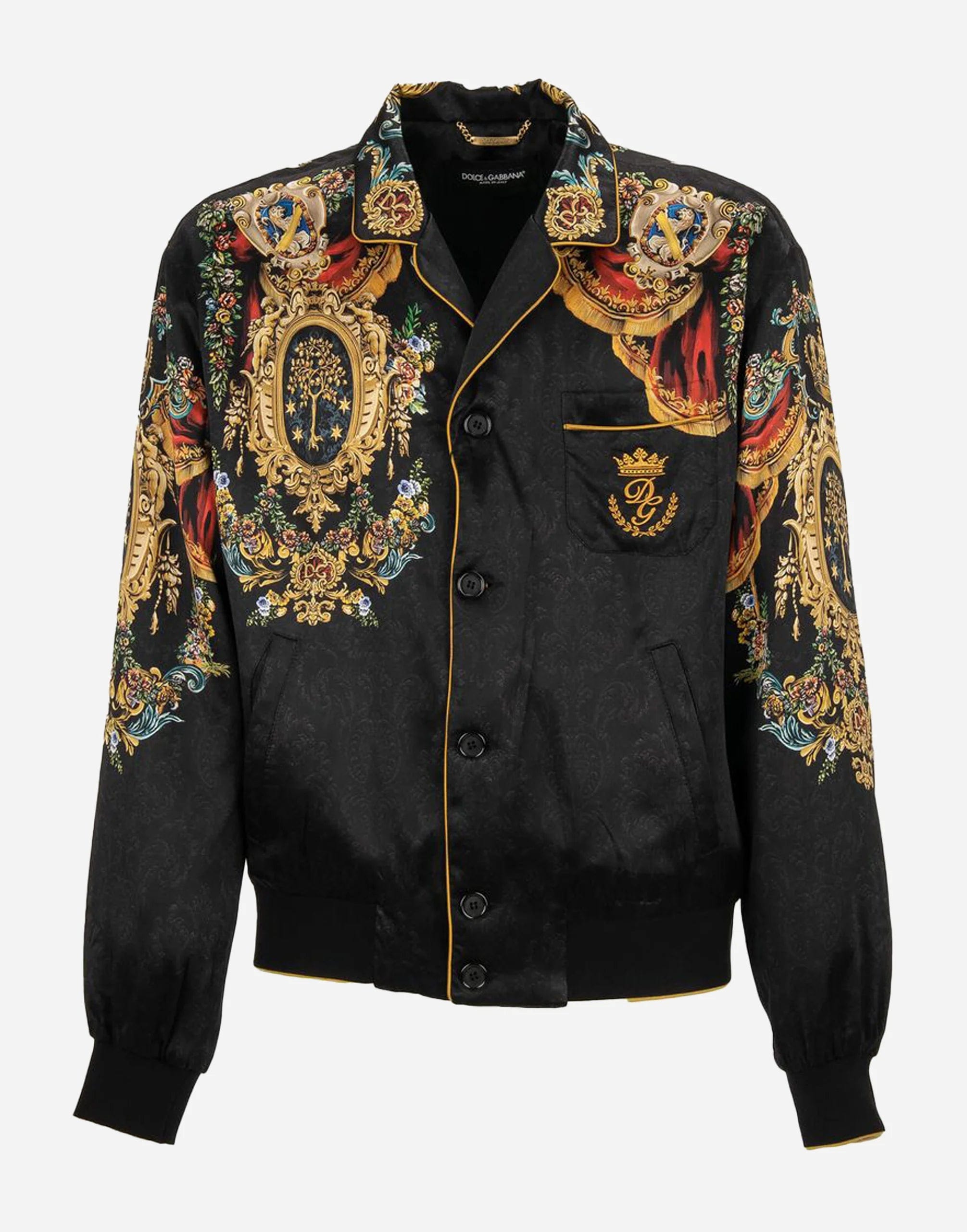 Dolce & Gabbana Heraldry Printed Silk Jacket