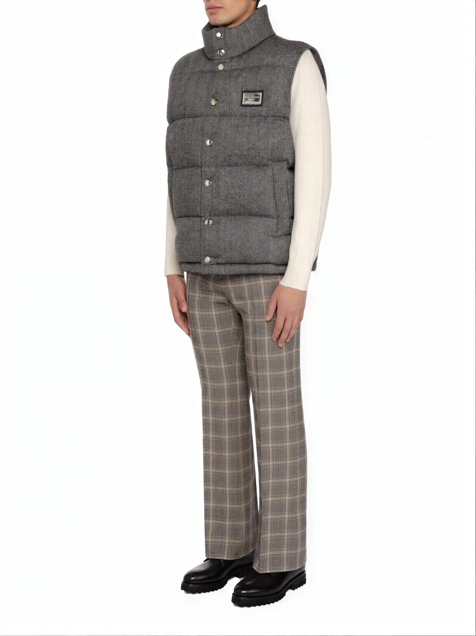 Dolce & Gabbana Herringbone Quilted Gilet Vest - alternate view