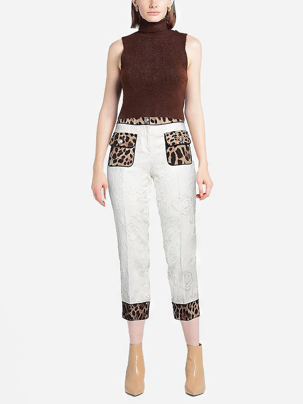 Dolce & Gabbana High-Waist Leopard Print Pants