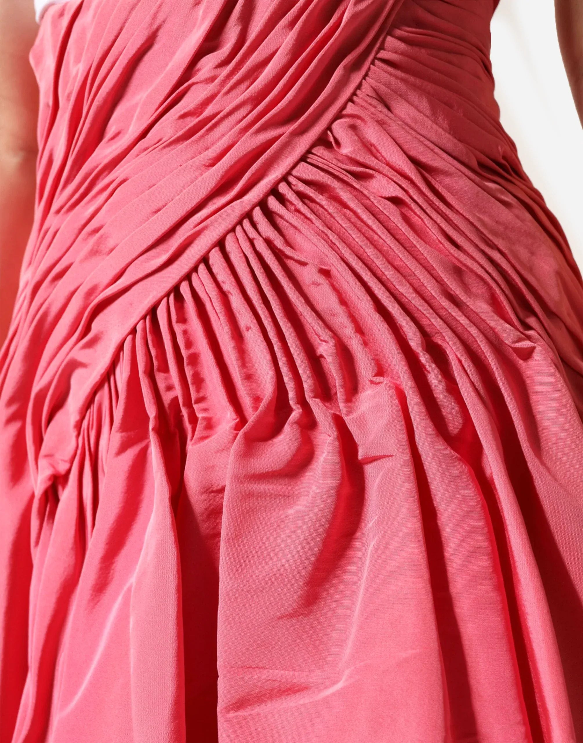 Dolce & Gabbana High-Waist Ruched A-Line Silk Midi Skirt