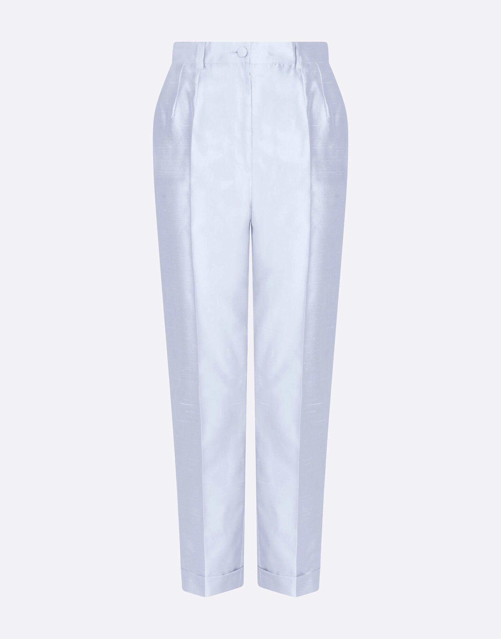 High-Waist Tailored Silk Pants