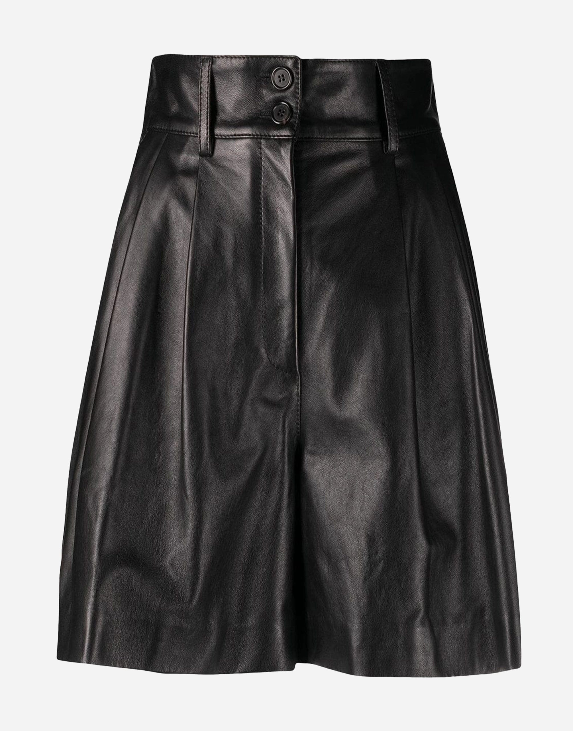 Dolce & Gabbana High-Waisted Leather Shorts