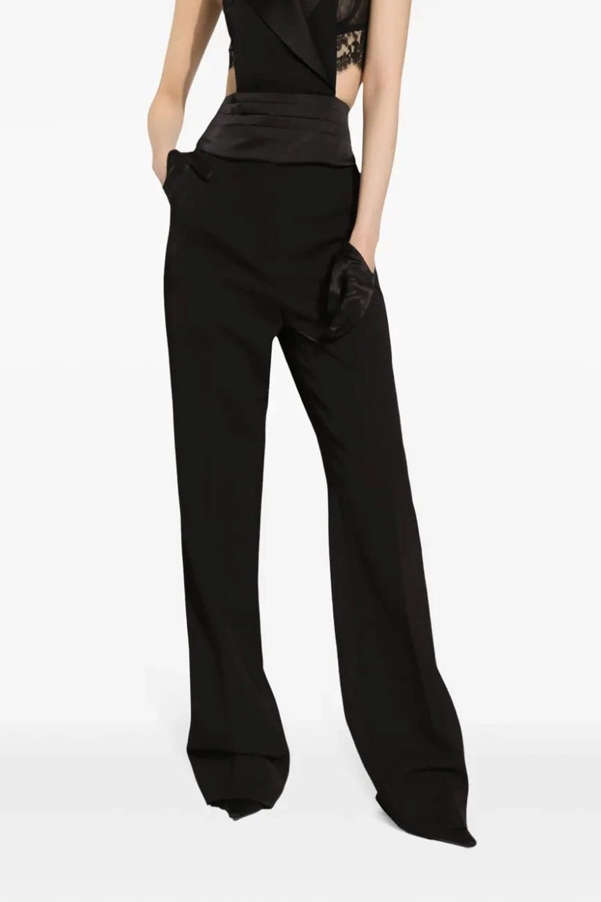 Dolce & Gabbana Pantaloni tuxedo a vita alta - alternate view
