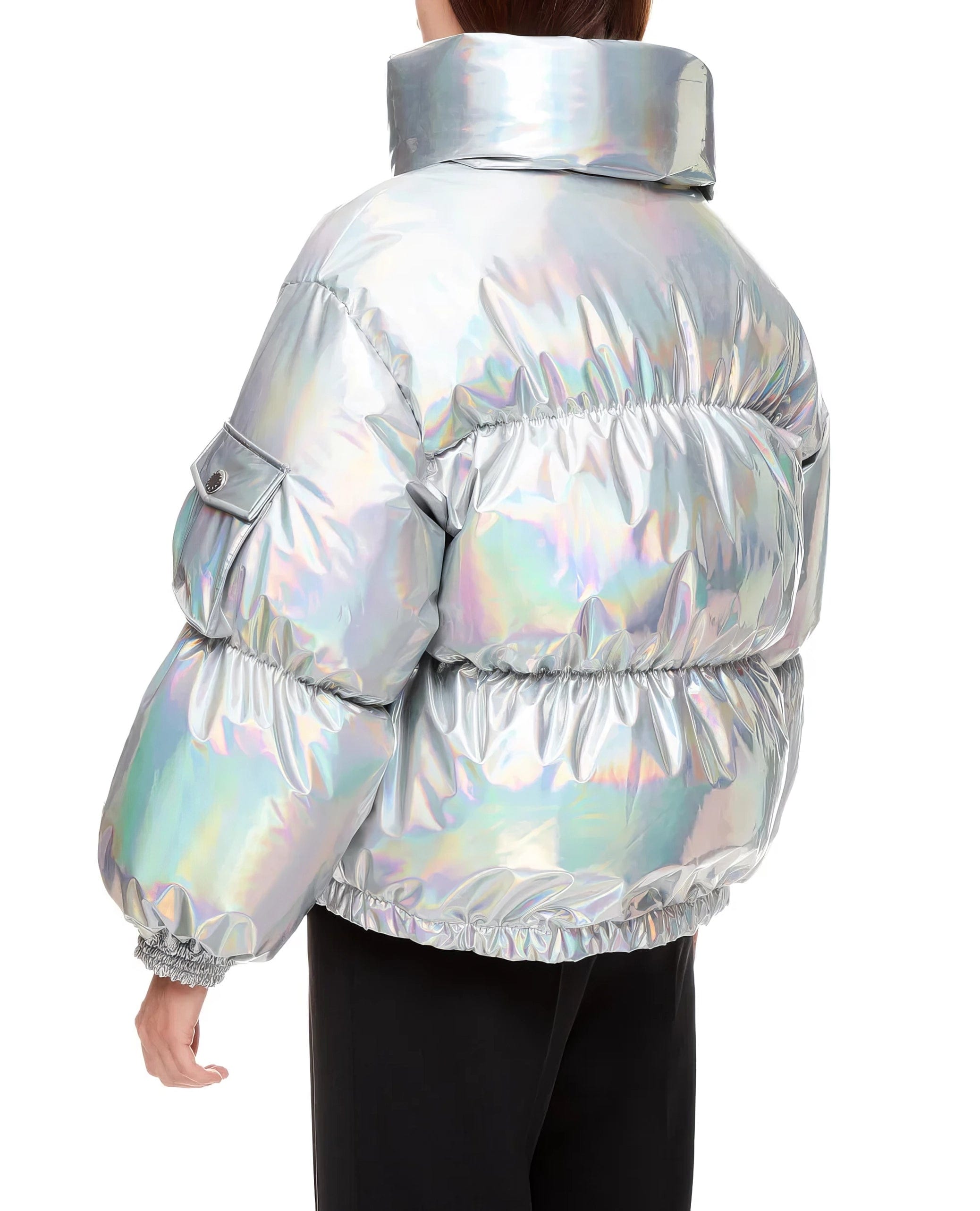 Dolce & Gabbana Holographic-Effect Technical Down Jacket