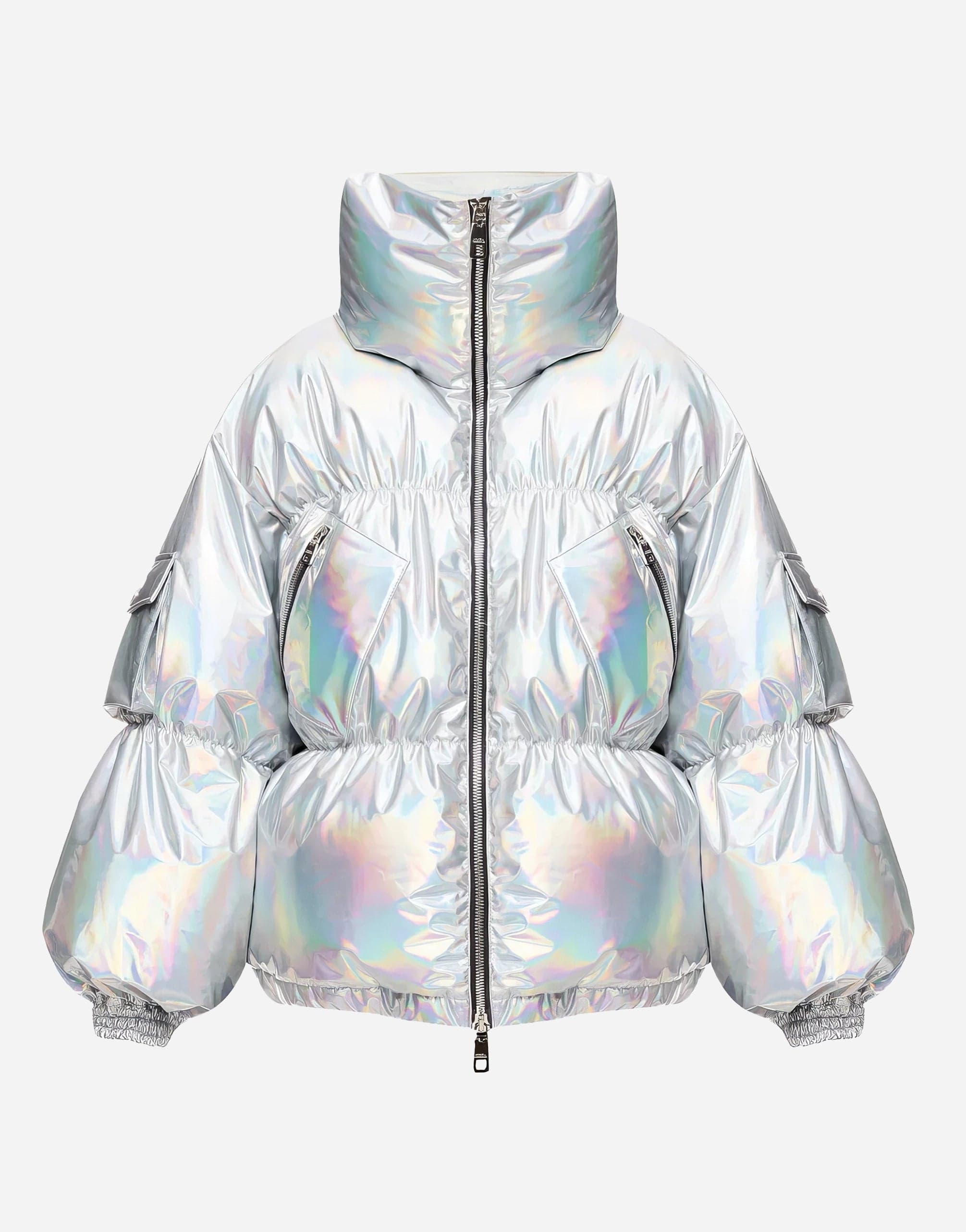 Dolce & Gabbana Holographic-Effect Technical Down Jacket