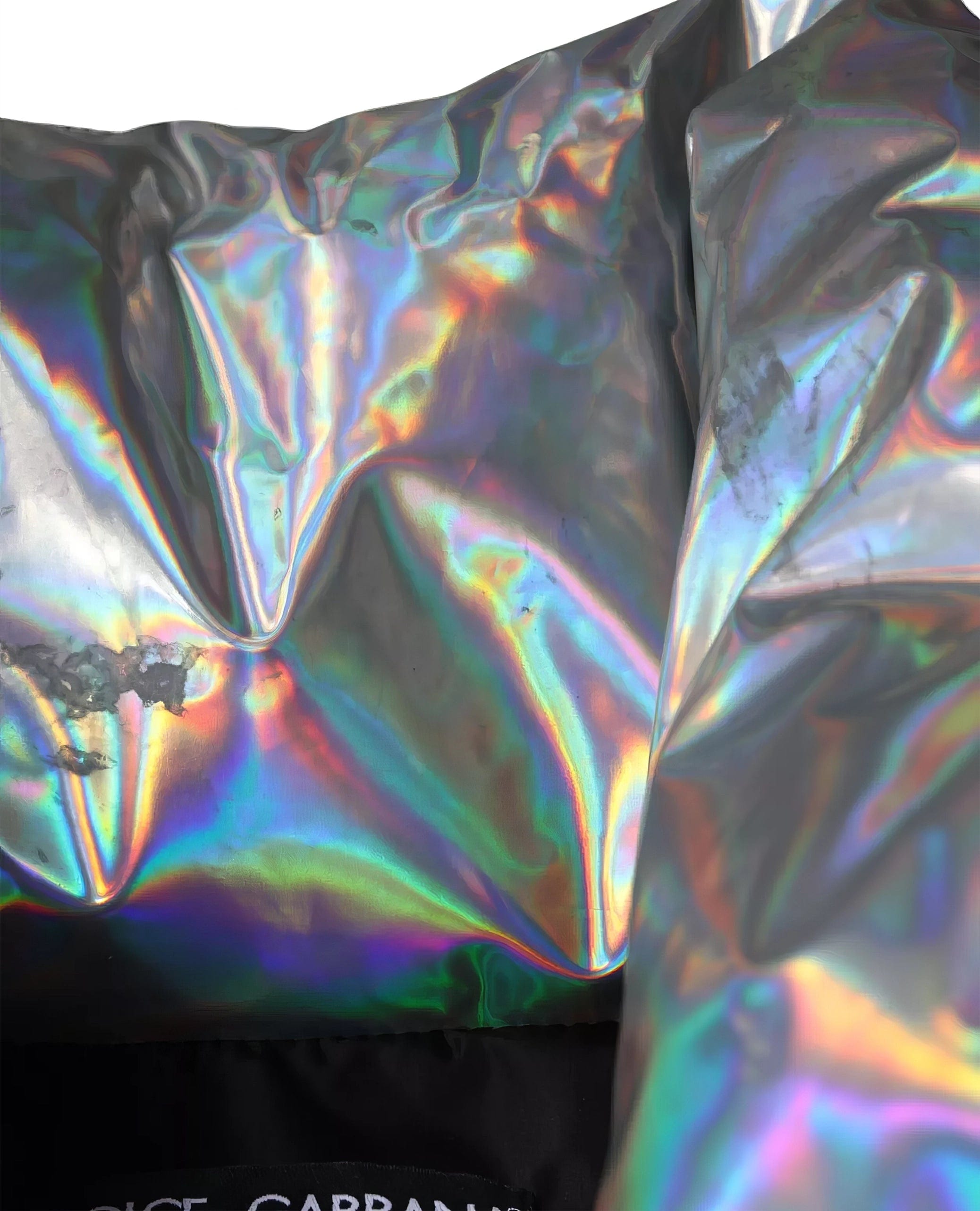 Dolce & Gabbana Holographic-Effect Technical Down Jacket