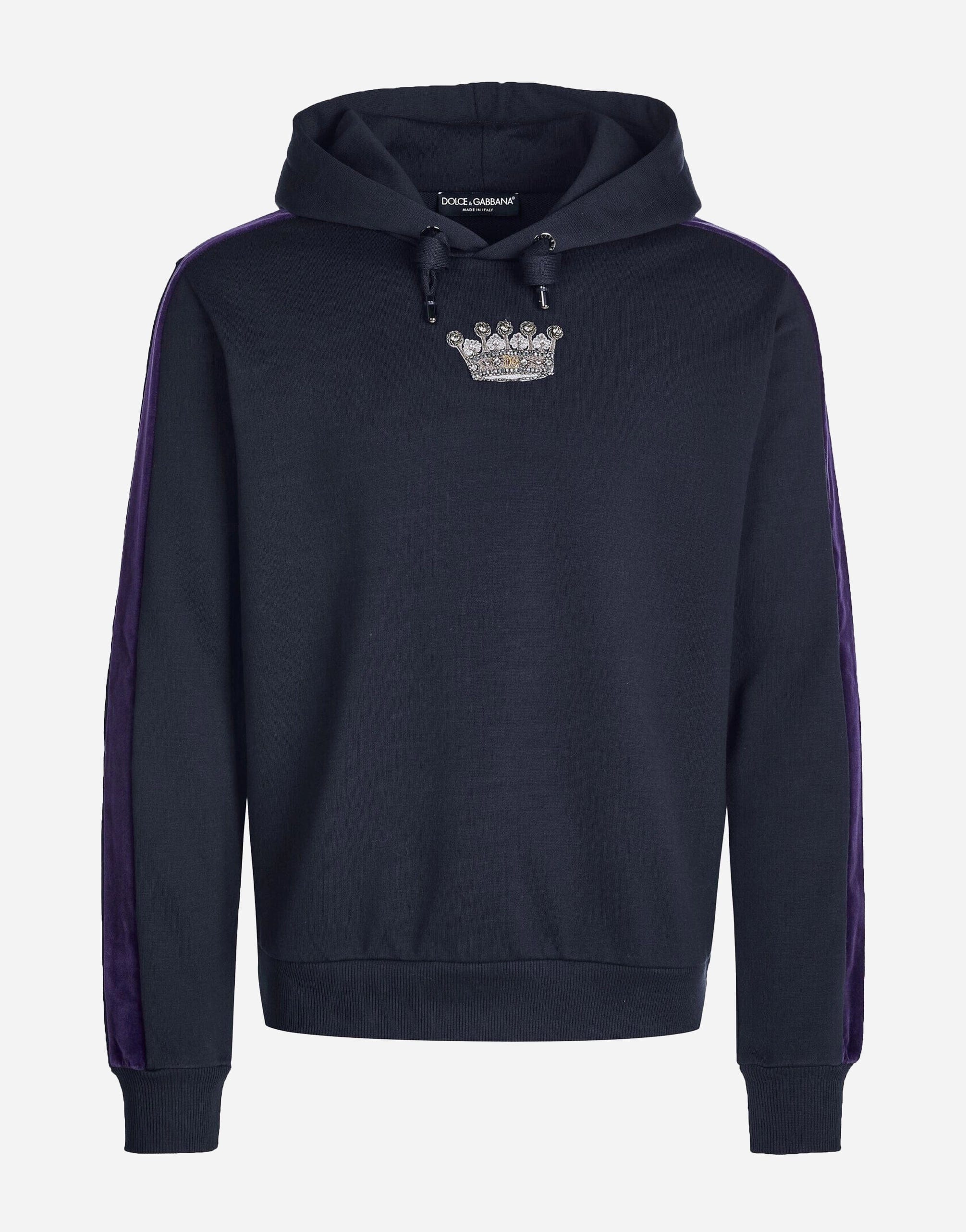 Dolce & Gabbana Hoodie with Embellished Crown Embroidery