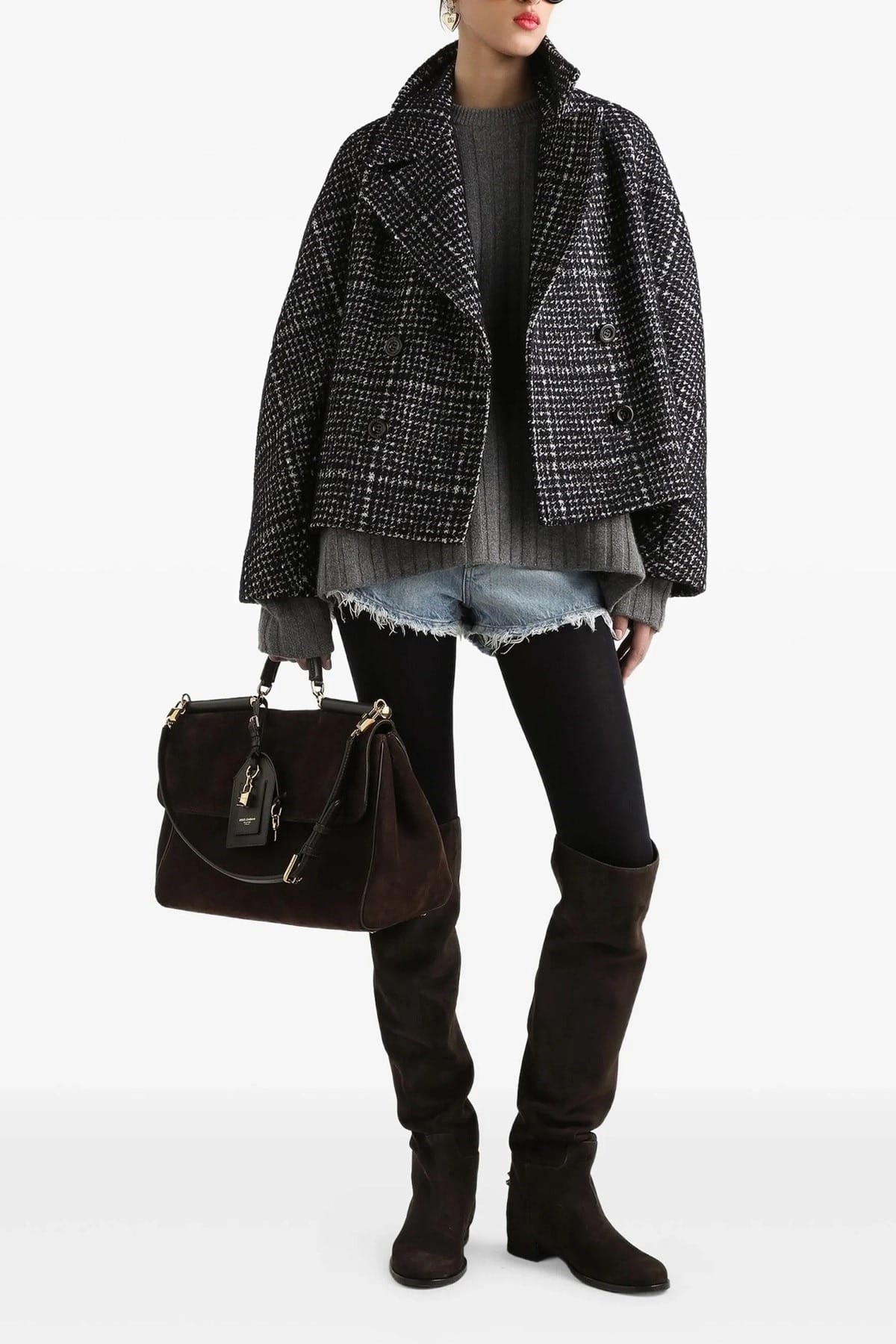 Dolce & Gabbana Dolce & Gabbana Houndstooth Caban Coat