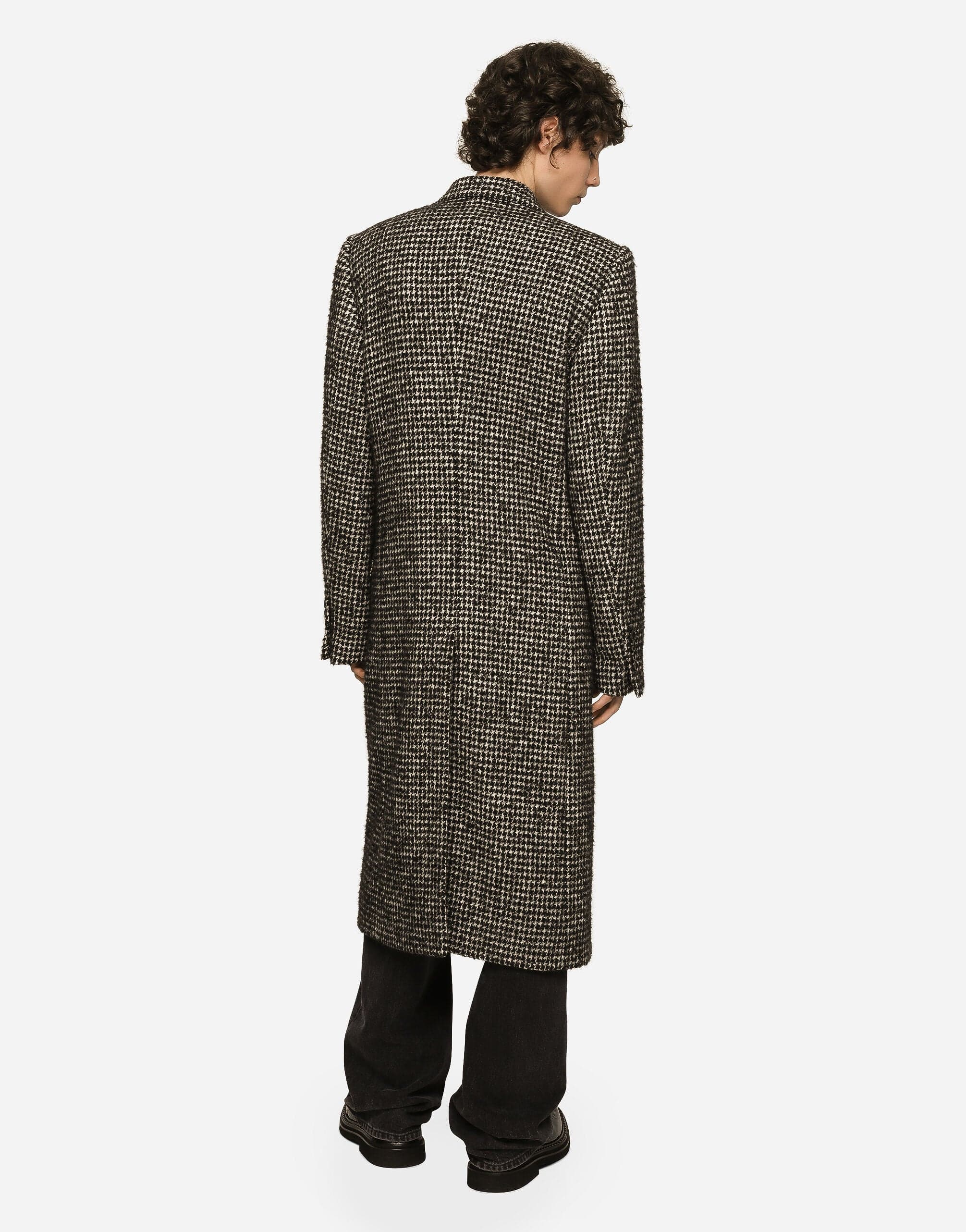 Dolce & Gabbana Houndstooth Double-Breasted Wool Coat