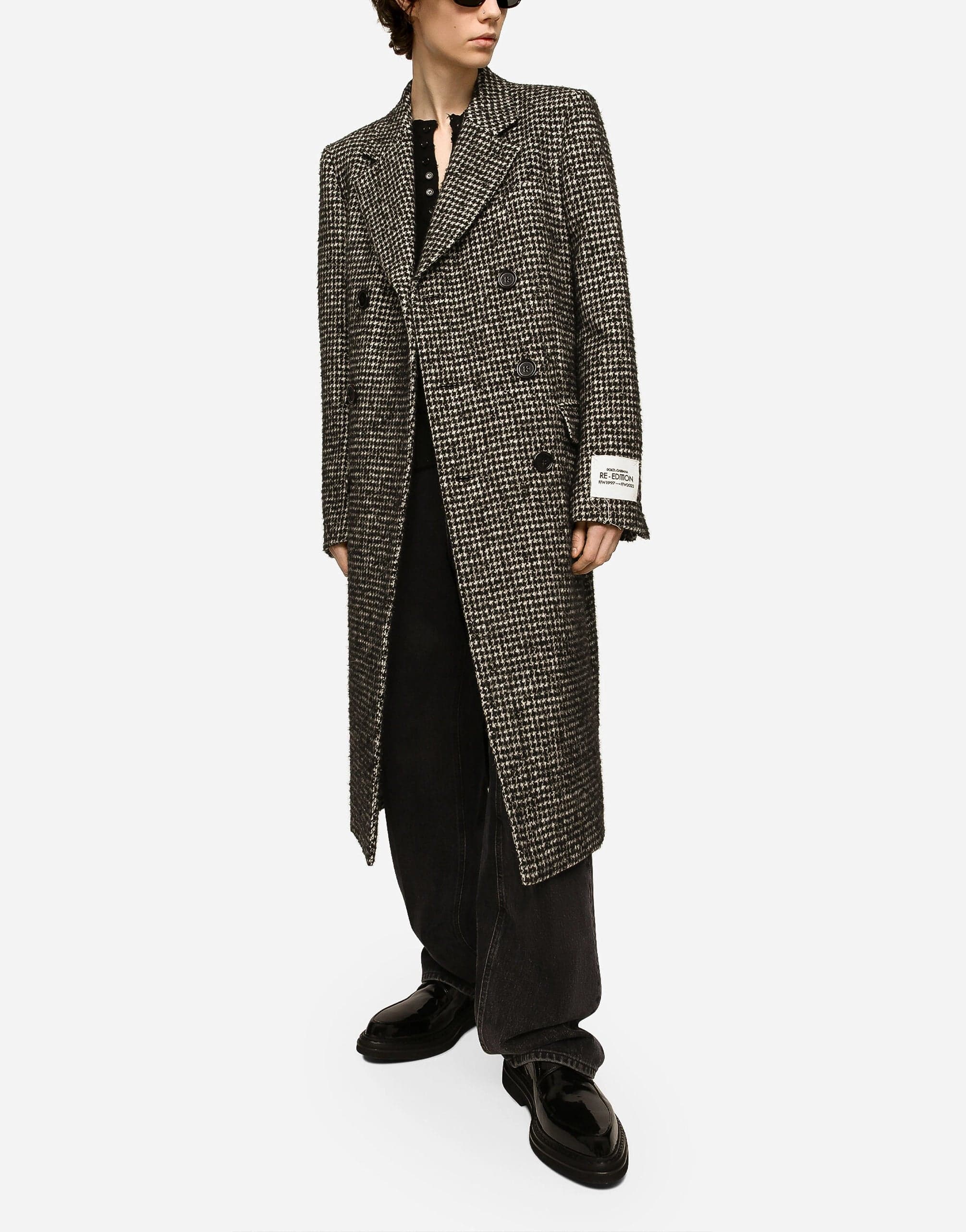 Dolce & Gabbana Houndstooth Double-Breasted Wool Coat