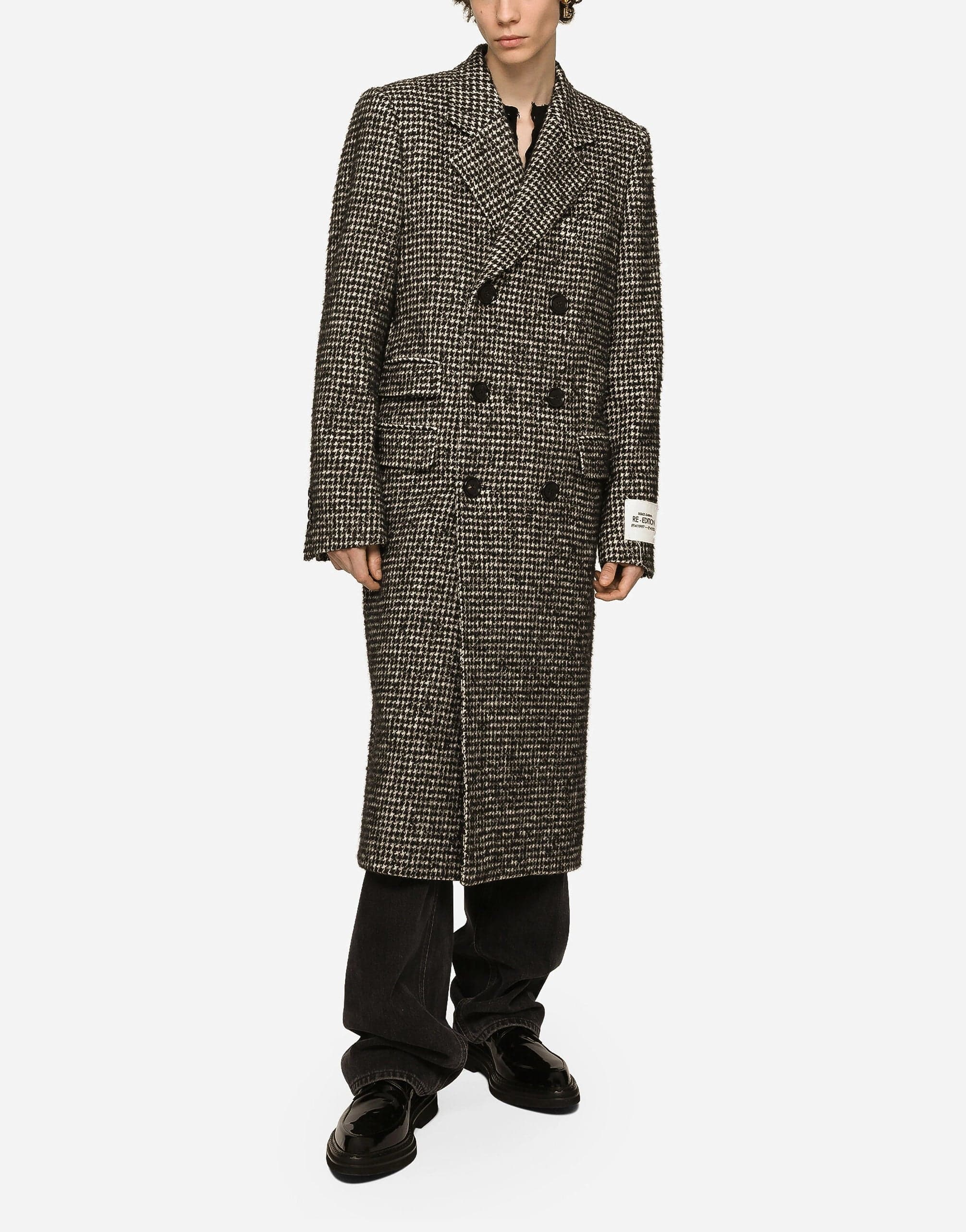 Dolce & Gabbana Houndstooth Double-Breasted Wool Coat