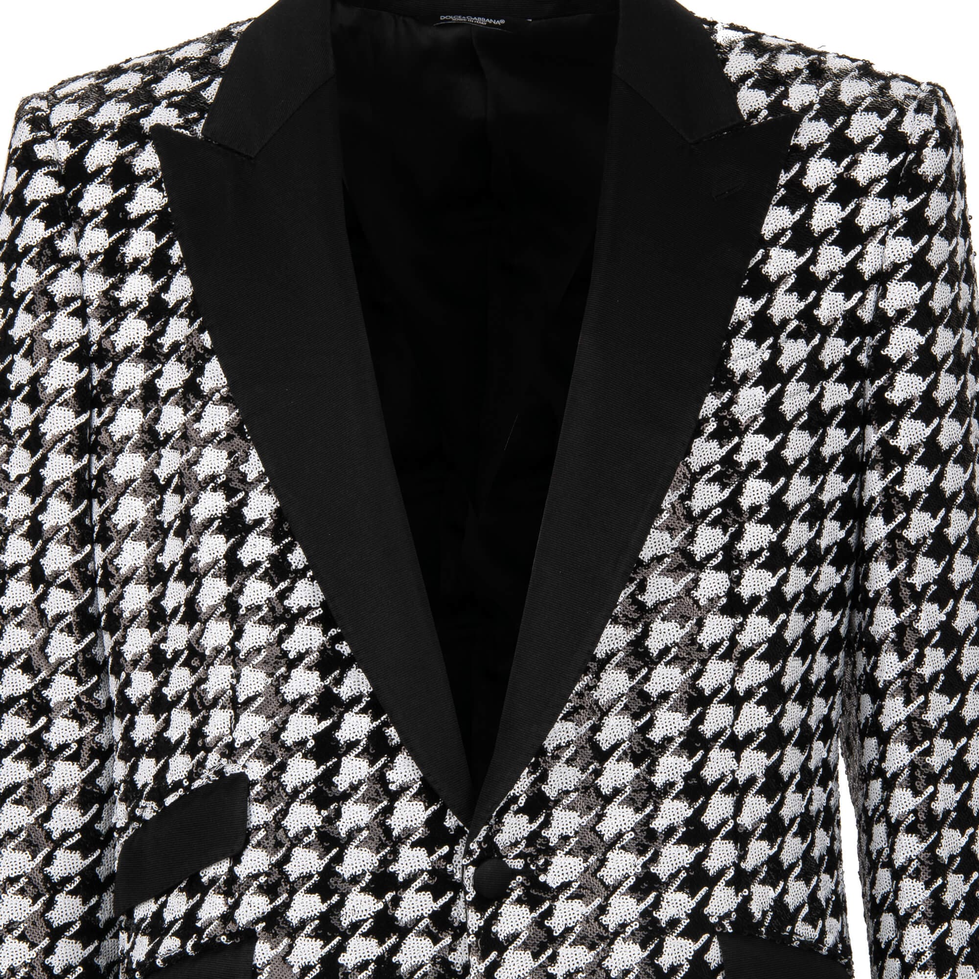 Dolce & Gabbana Houndstooth Sequined Tuxedo Jacket
