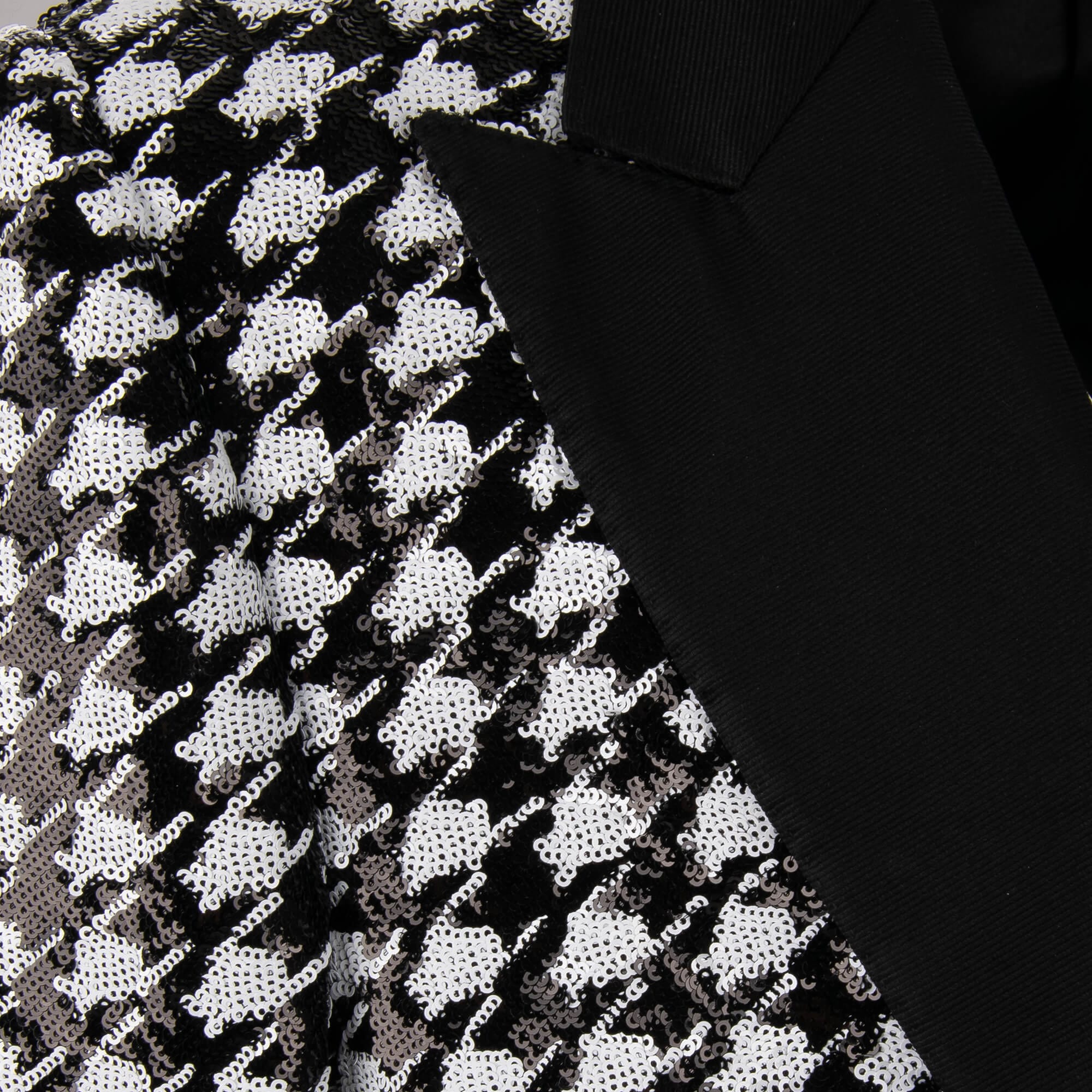Dolce & Gabbana Houndstooth Sequined Tuxedo Jacket