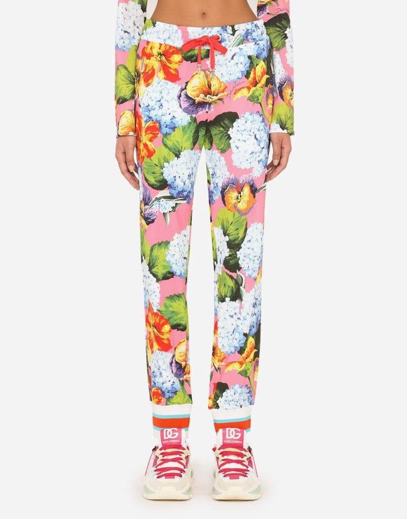 Dolce & Gabbana Hydrangea-Print Cady Sweatpants