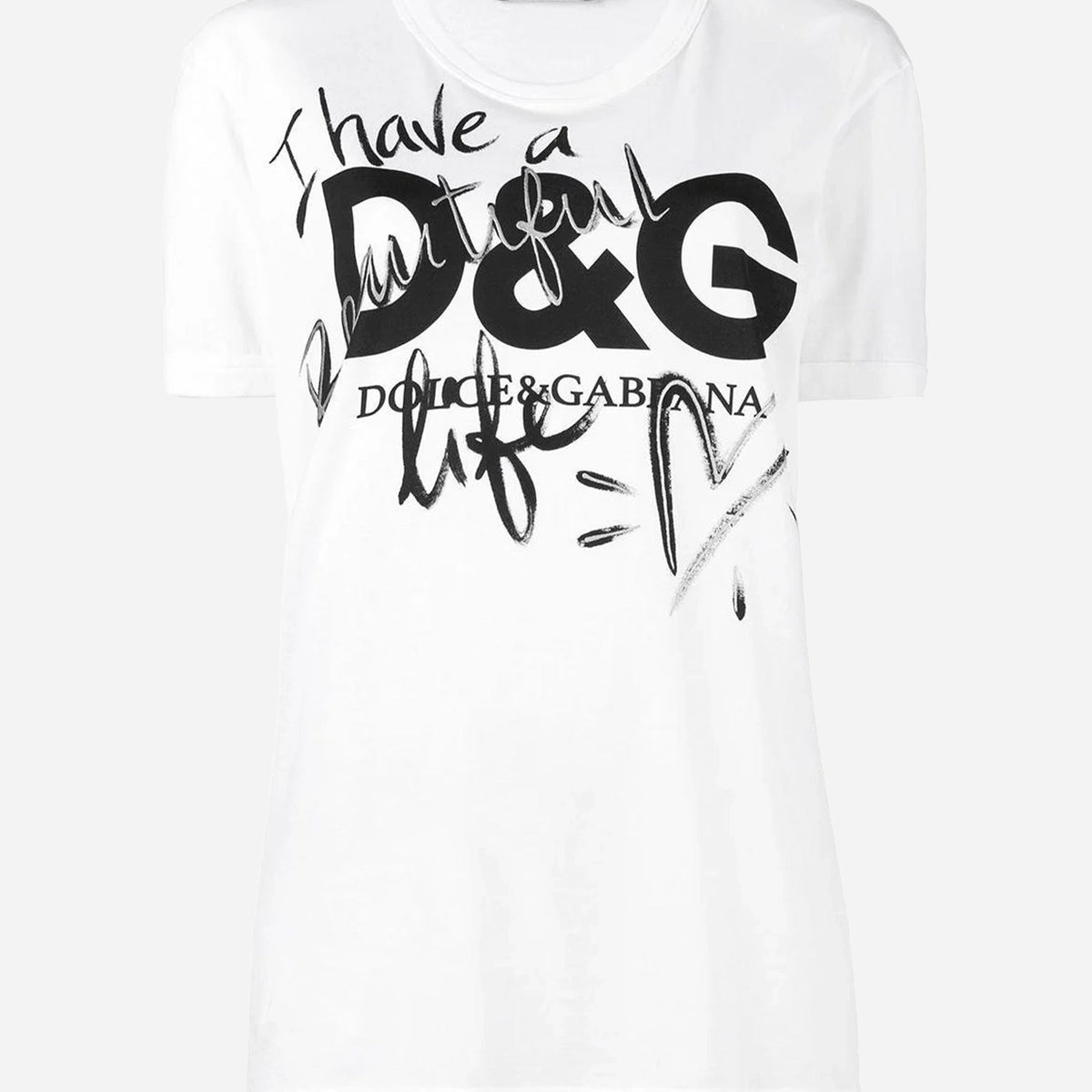 【素敵なデザイン❗️】00's DOLCE&GABBANA D&G ピチTシャツ Dolce & Gabbana I Have A Beautiful Life | Sendegaro