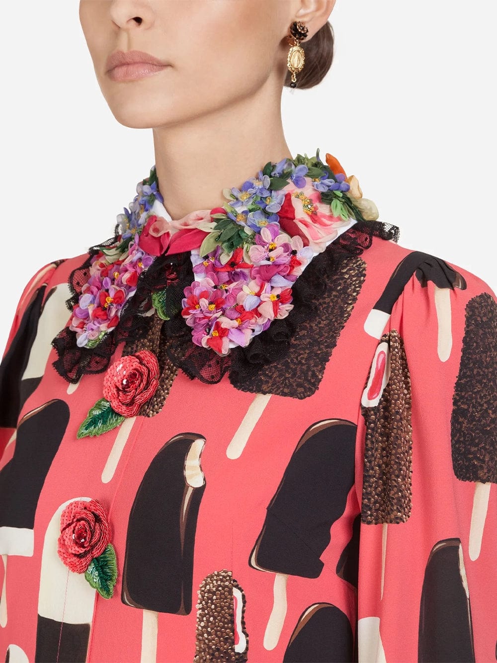 Dolce & Gabbana Ice Cream-Print Silk Shirt Dress