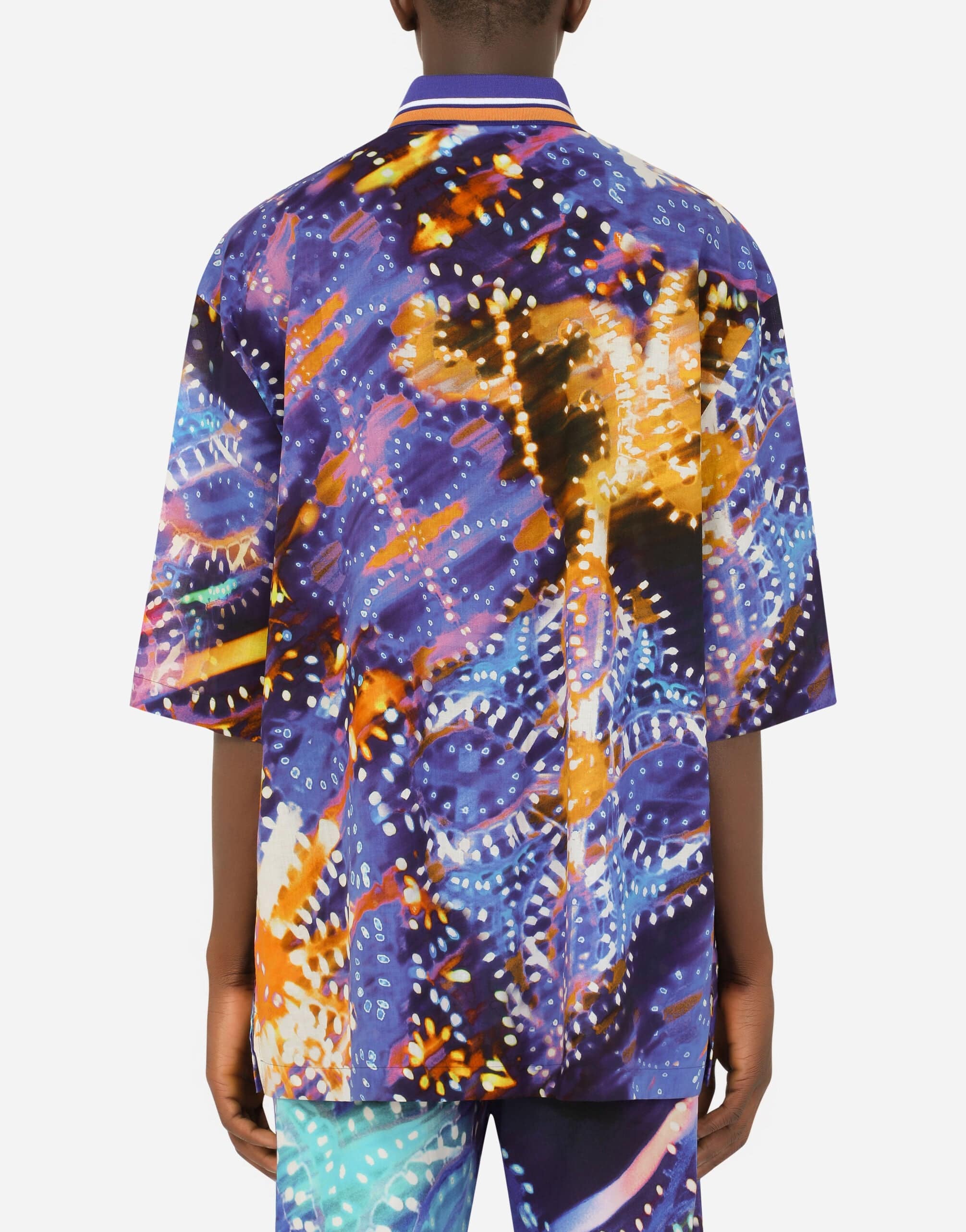Dolce & Gabbana Illumination-Print Cotton Polo Shirt