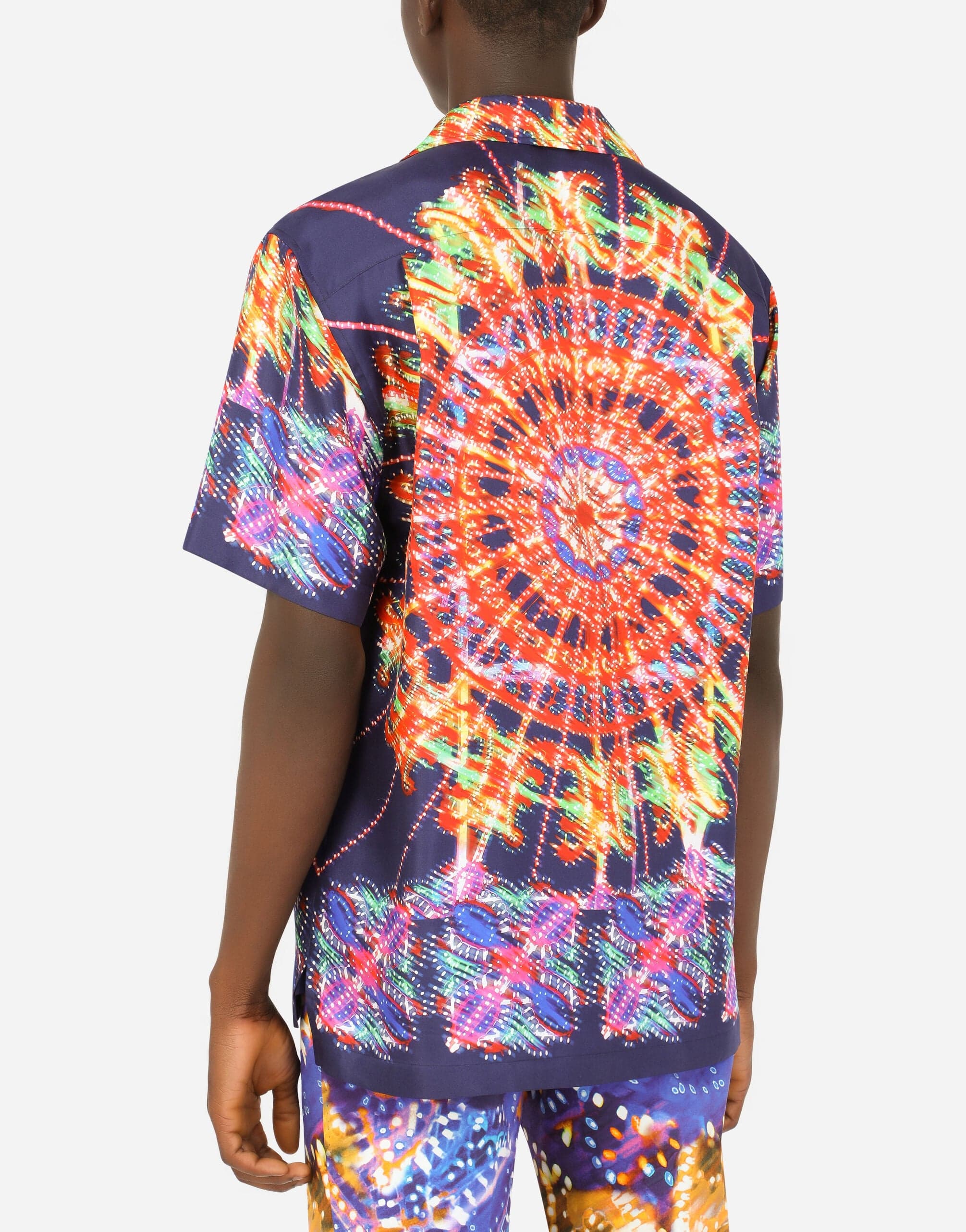 Illumination-Print Silk Hawaiian Shirt
