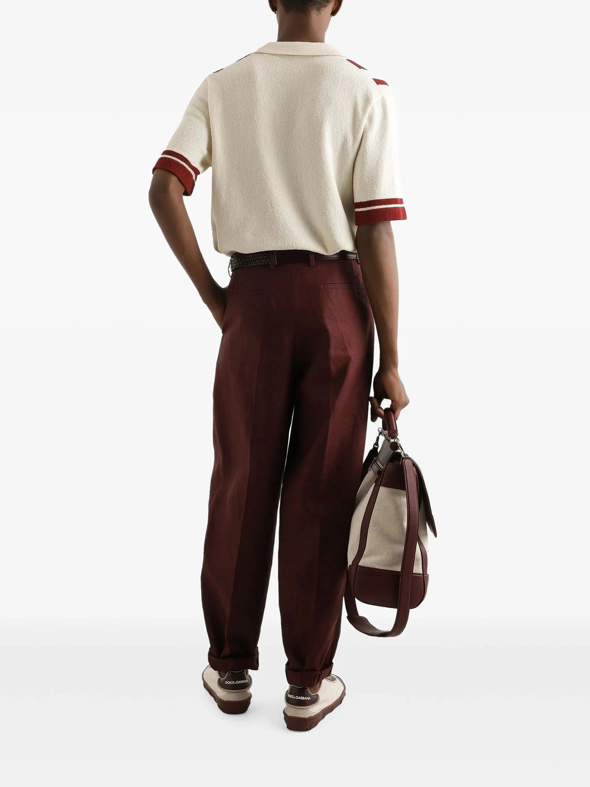 Dolce & Gabbana Inlaid Stripe Knit Shirt | Sendegaro PL Dolce & Gabbana Inlaid Stripe Knit Shirt | Sendegaro PL