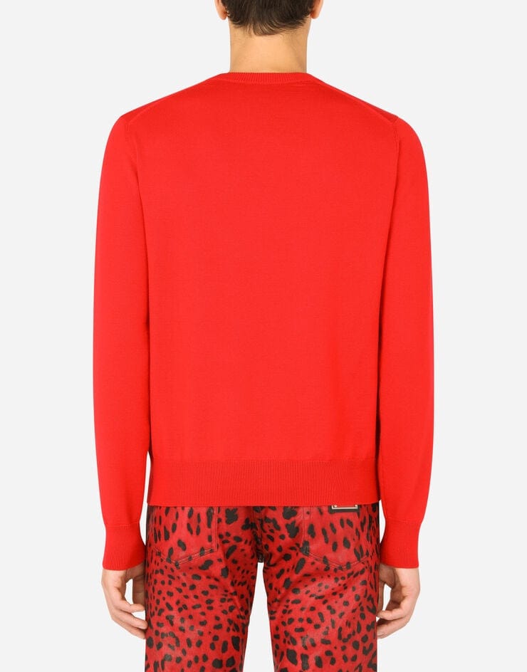 Dolce & Gabbana Intarsia Print Wool Sweater