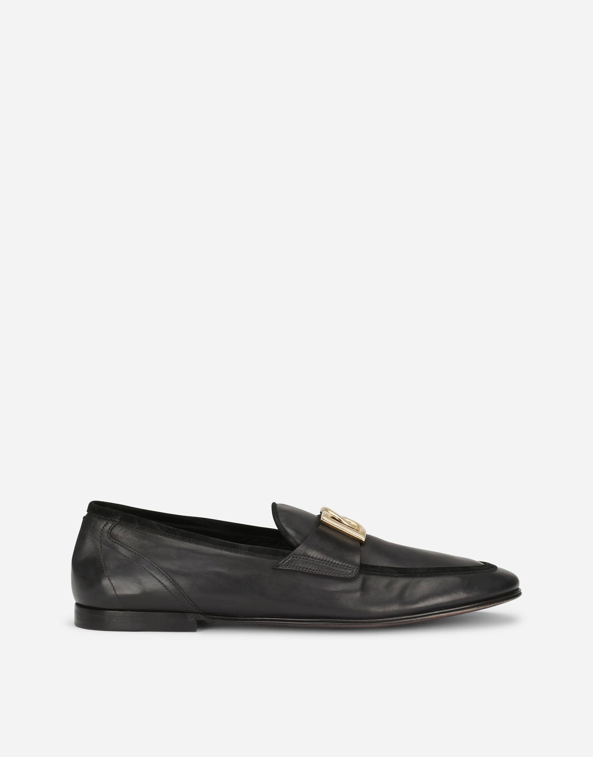 Dolce & Gabbana Interlocking DG-Plaque Leather Loafers