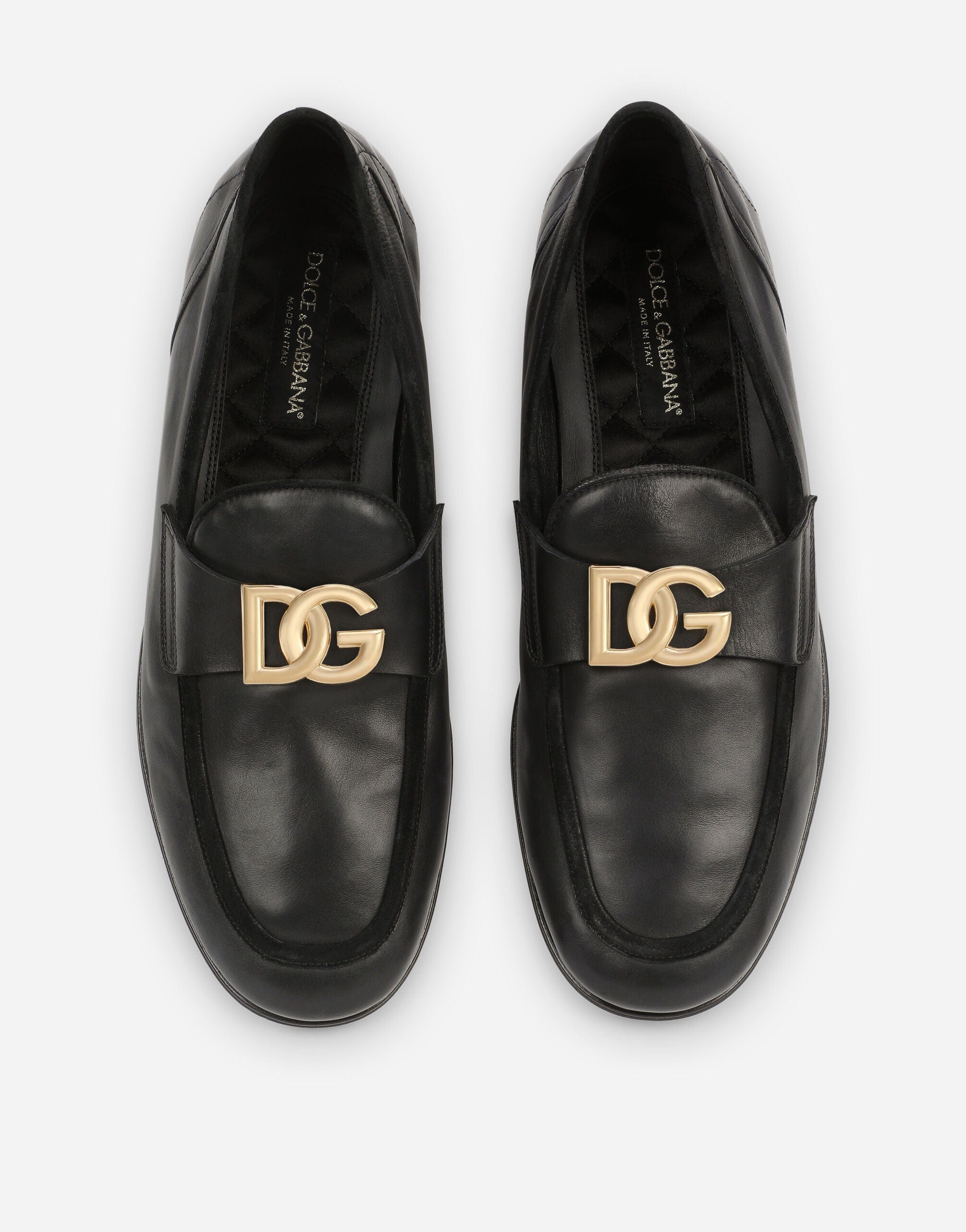 Dolce & Gabbana Interlocking DG-Plaque Leather Loafers