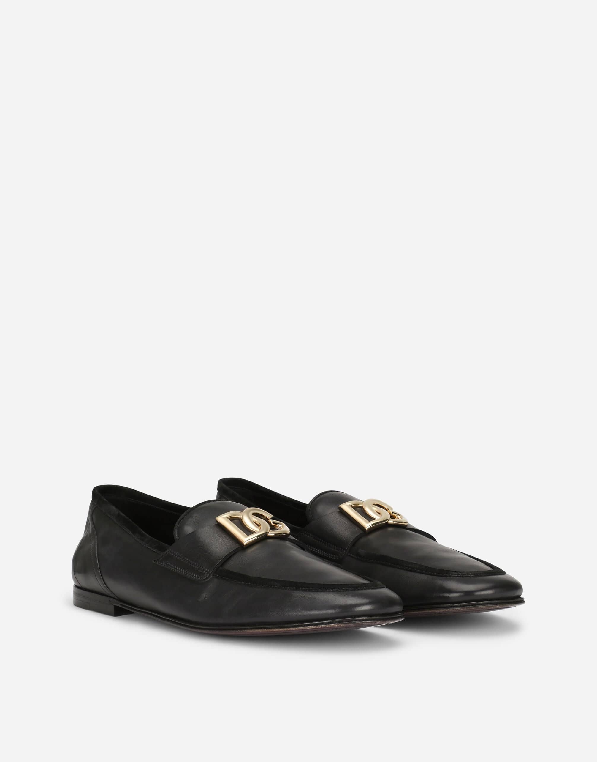 Dolce & Gabbana Interlocking DG-Plaque Leather Loafers