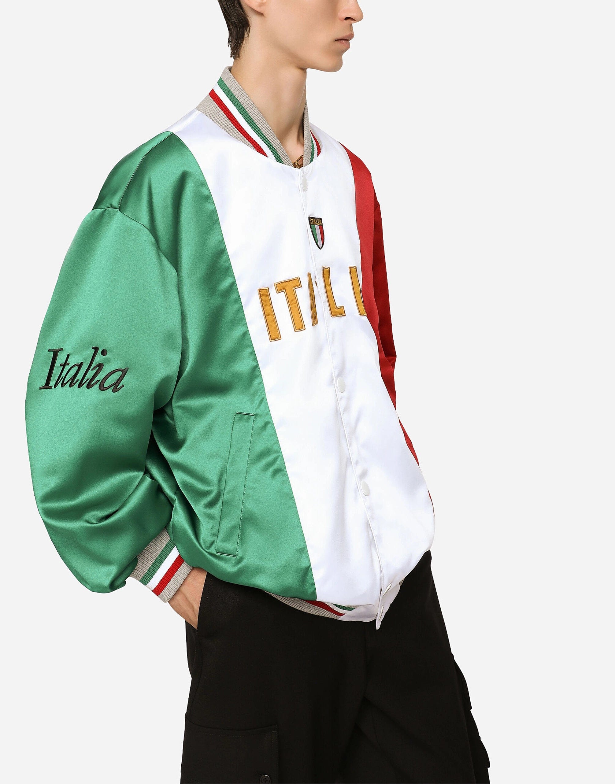 Dolce & Gabbana Italia Color-Block Bomber Jacket