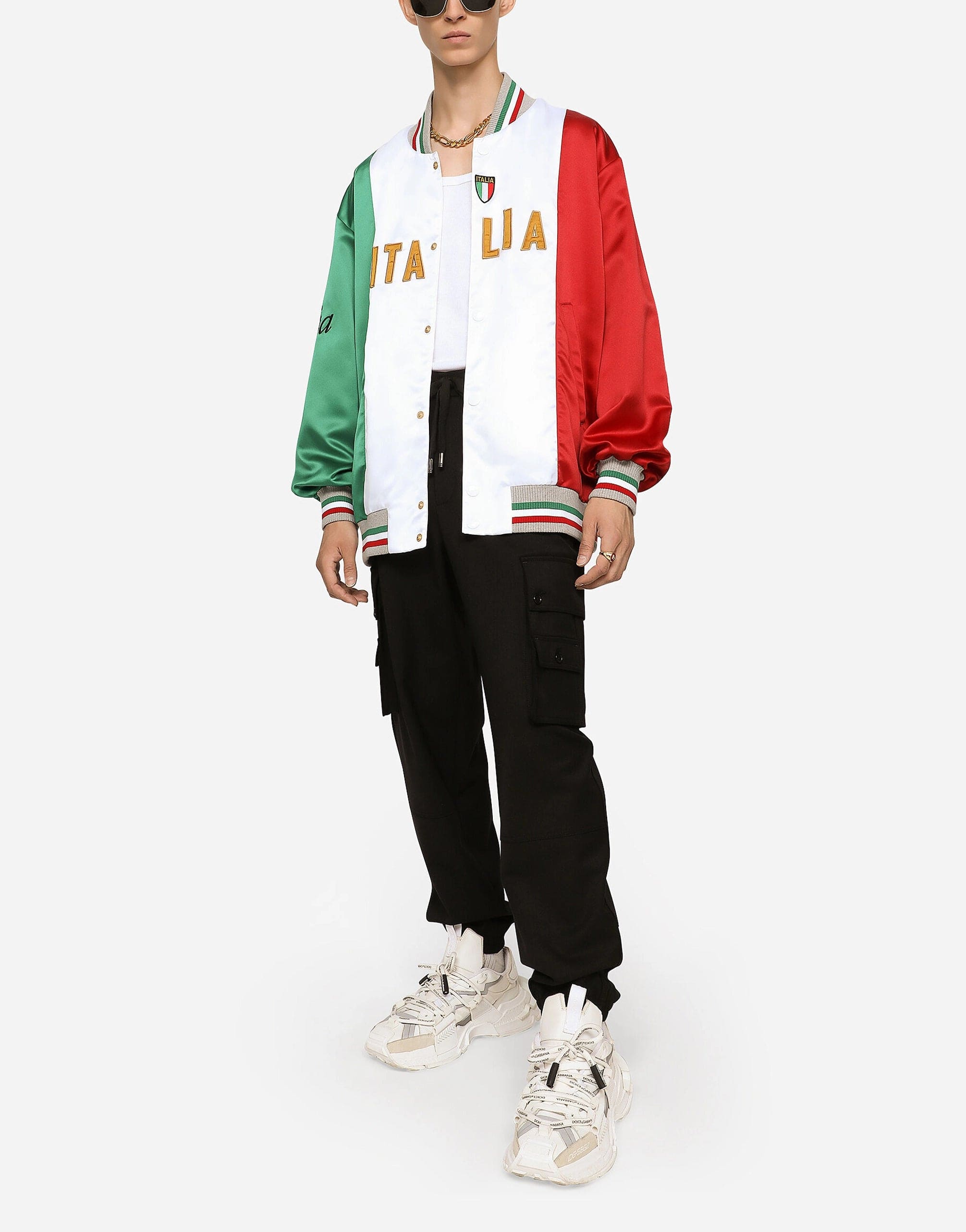 Dolce & Gabbana Italia Color-Block Bomber Jacket