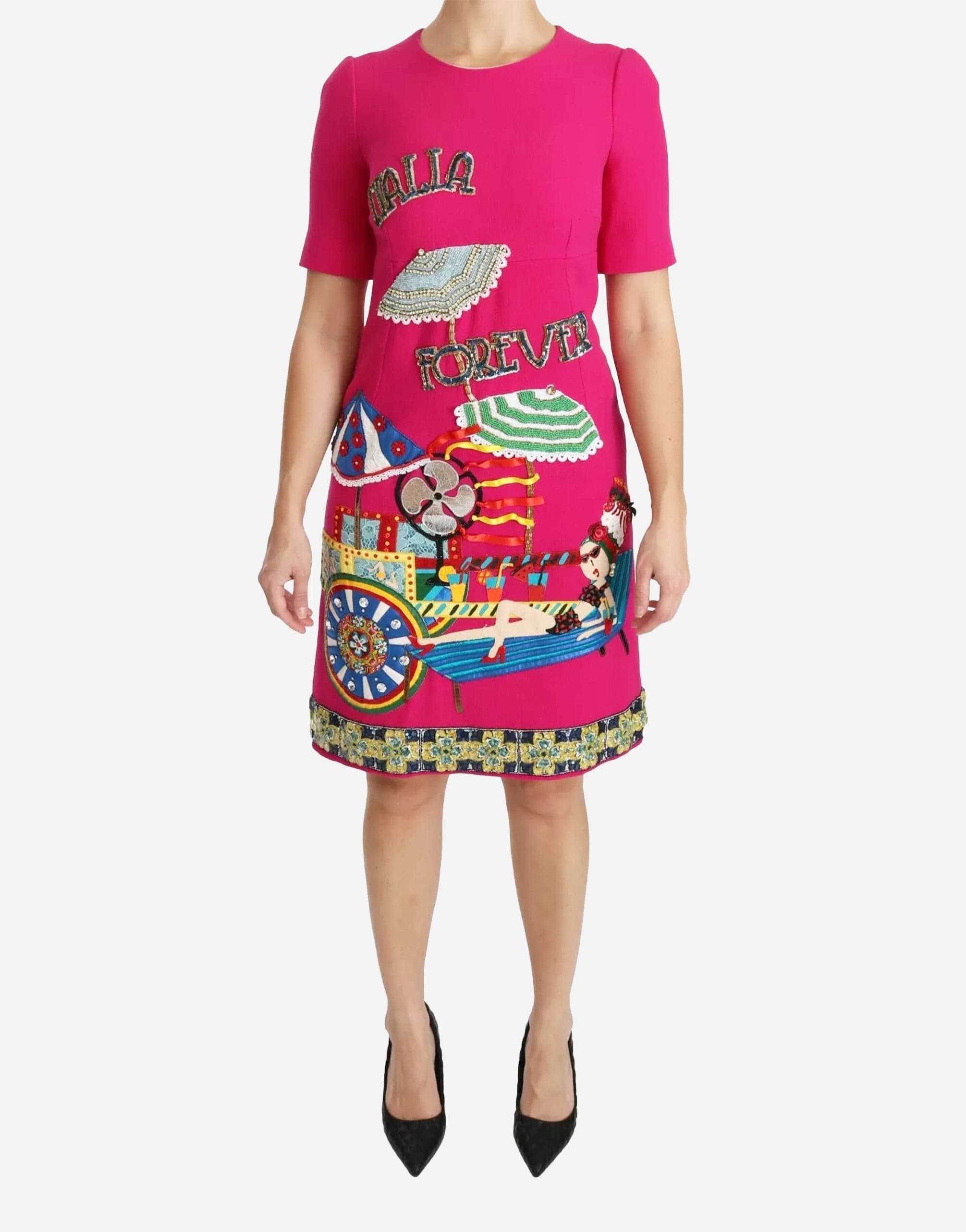 Dolce & Gabbana Italia Forever Embellished Runway Dress