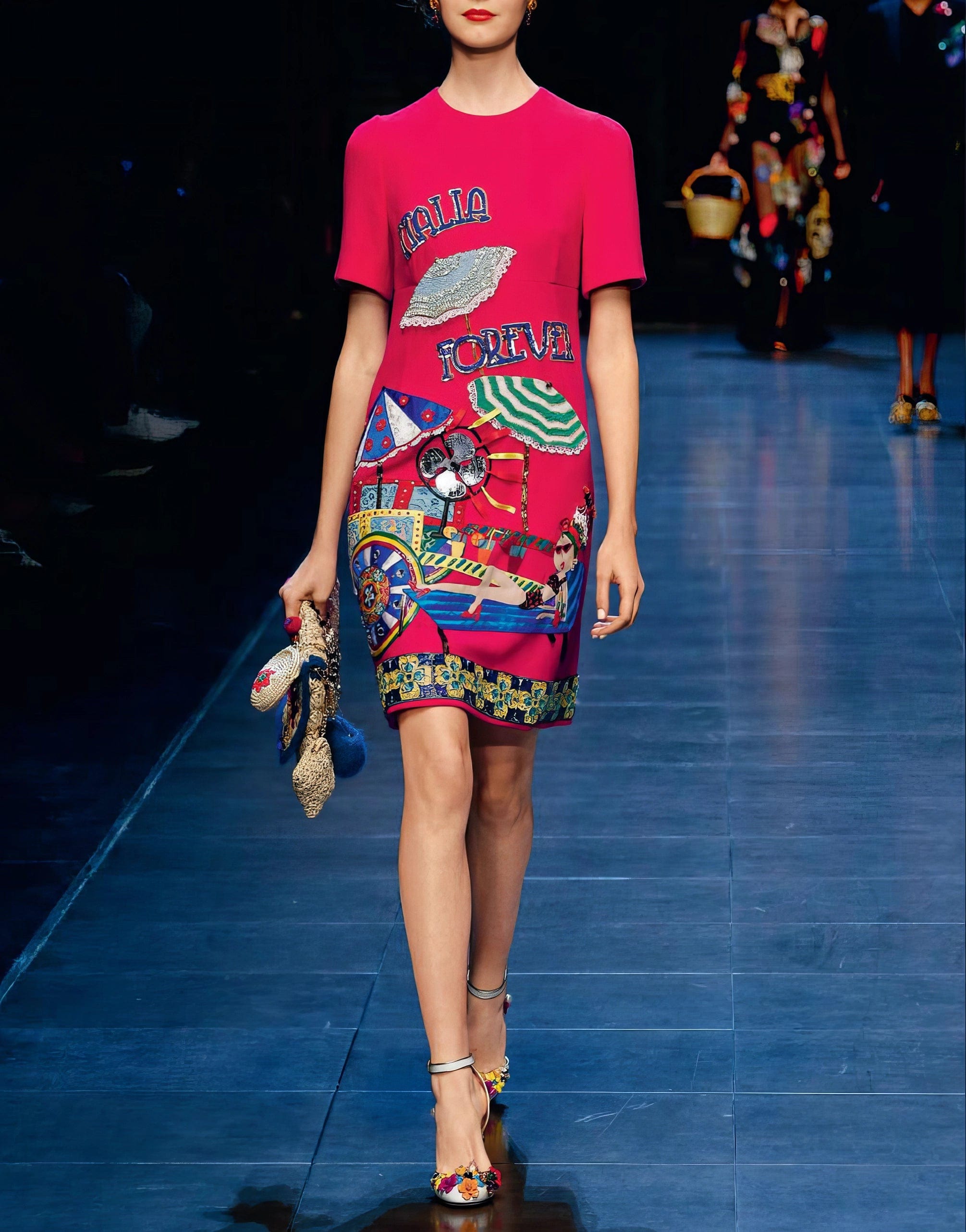 Dolce & Gabbana Italia Forever Embellished Runway Dress