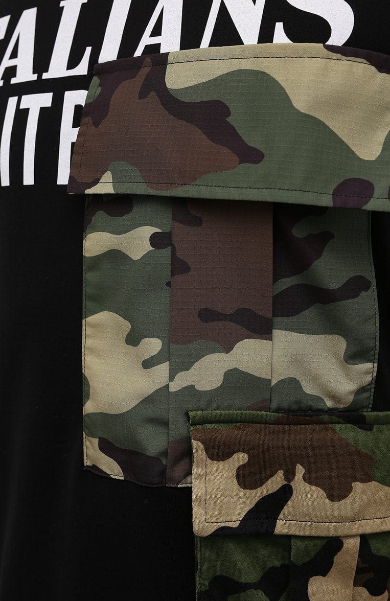 Dolce & Gabbana “Italians Do It Better” Camo Pocket Cotton T-Shirt