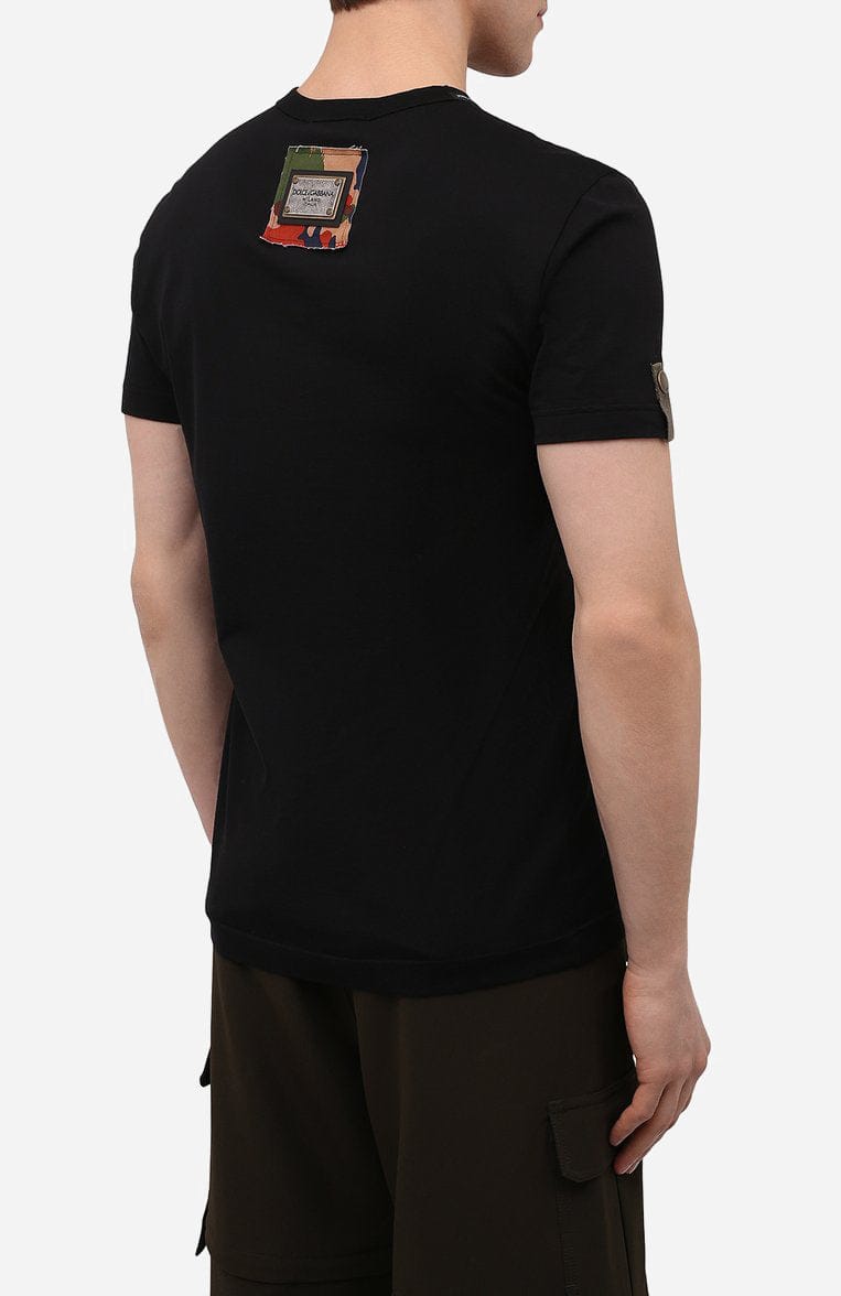 Dolce & Gabbana “Italians Do It Better” Camo Pocket Cotton T-Shirt