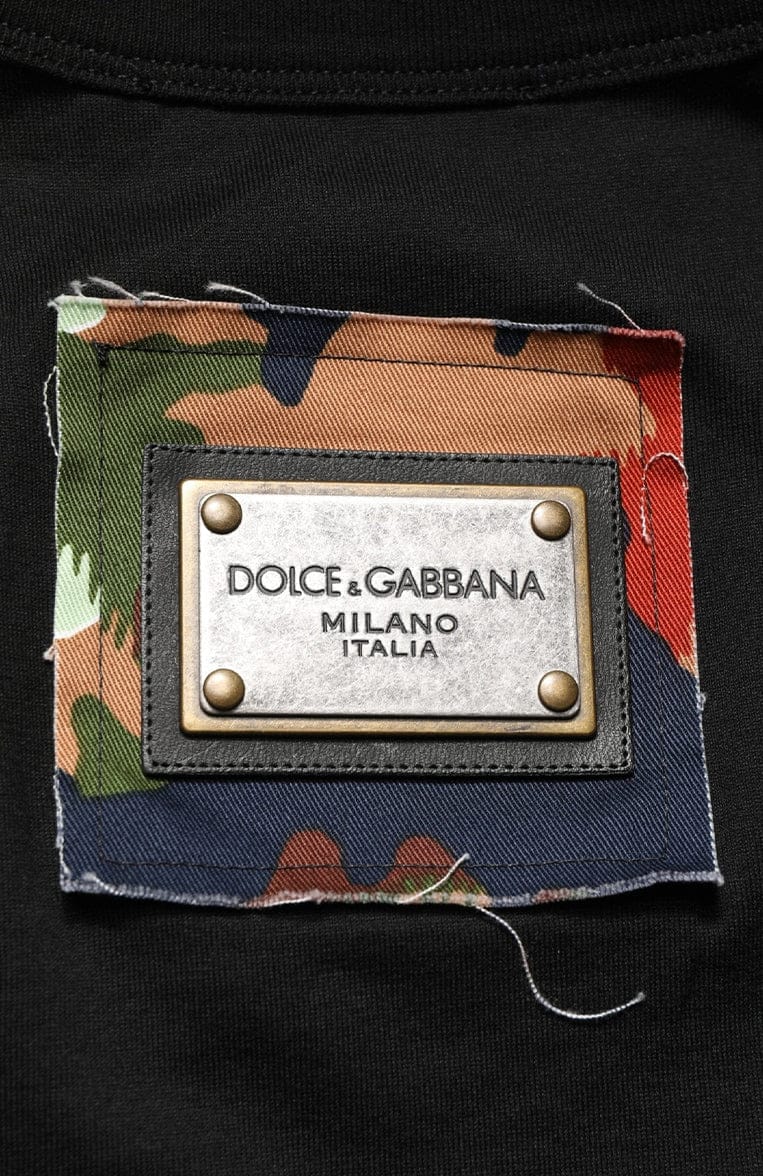 Dolce & Gabbana “Italians Do It Better” Camo Pocket Cotton T-Shirt