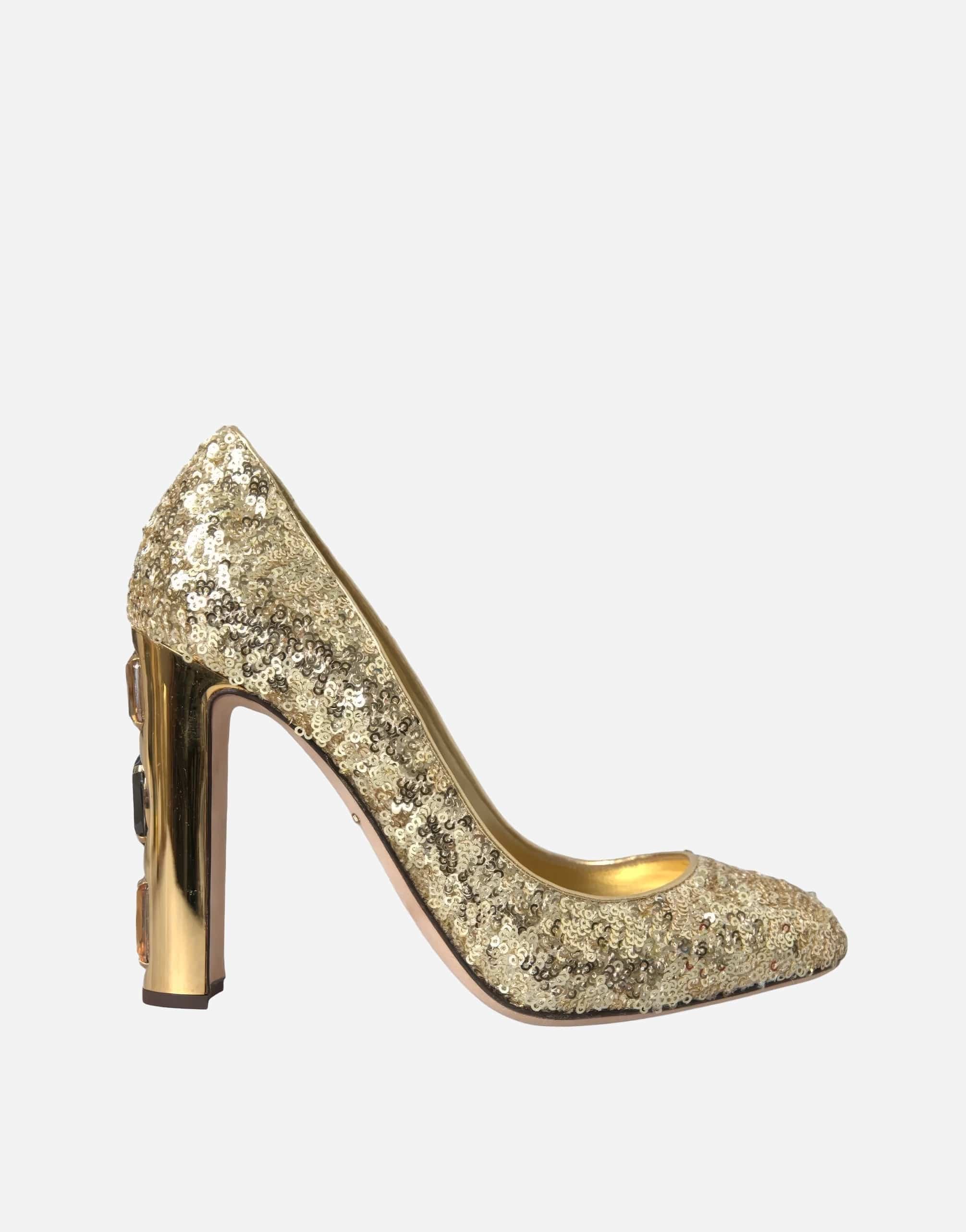 Dolce & Gabbana Jackie Pumps With Gold Sequin