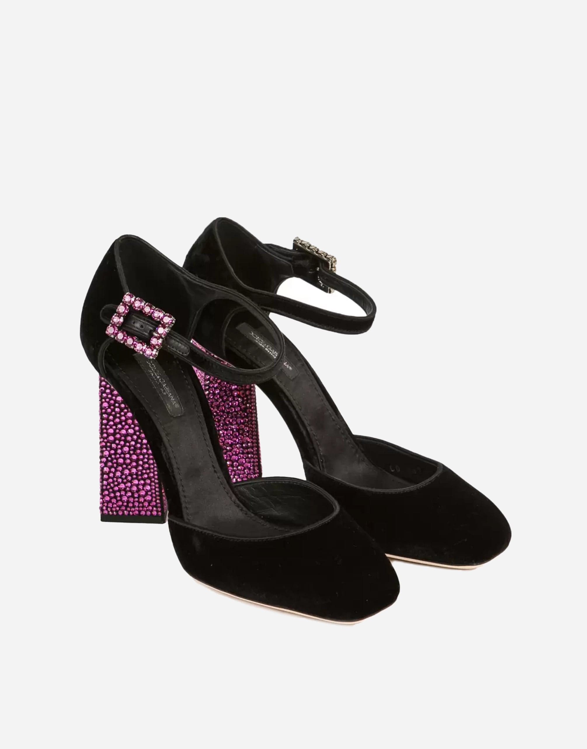 Dolce & Gabbana Jackie Velvet Pumps With Embellishment