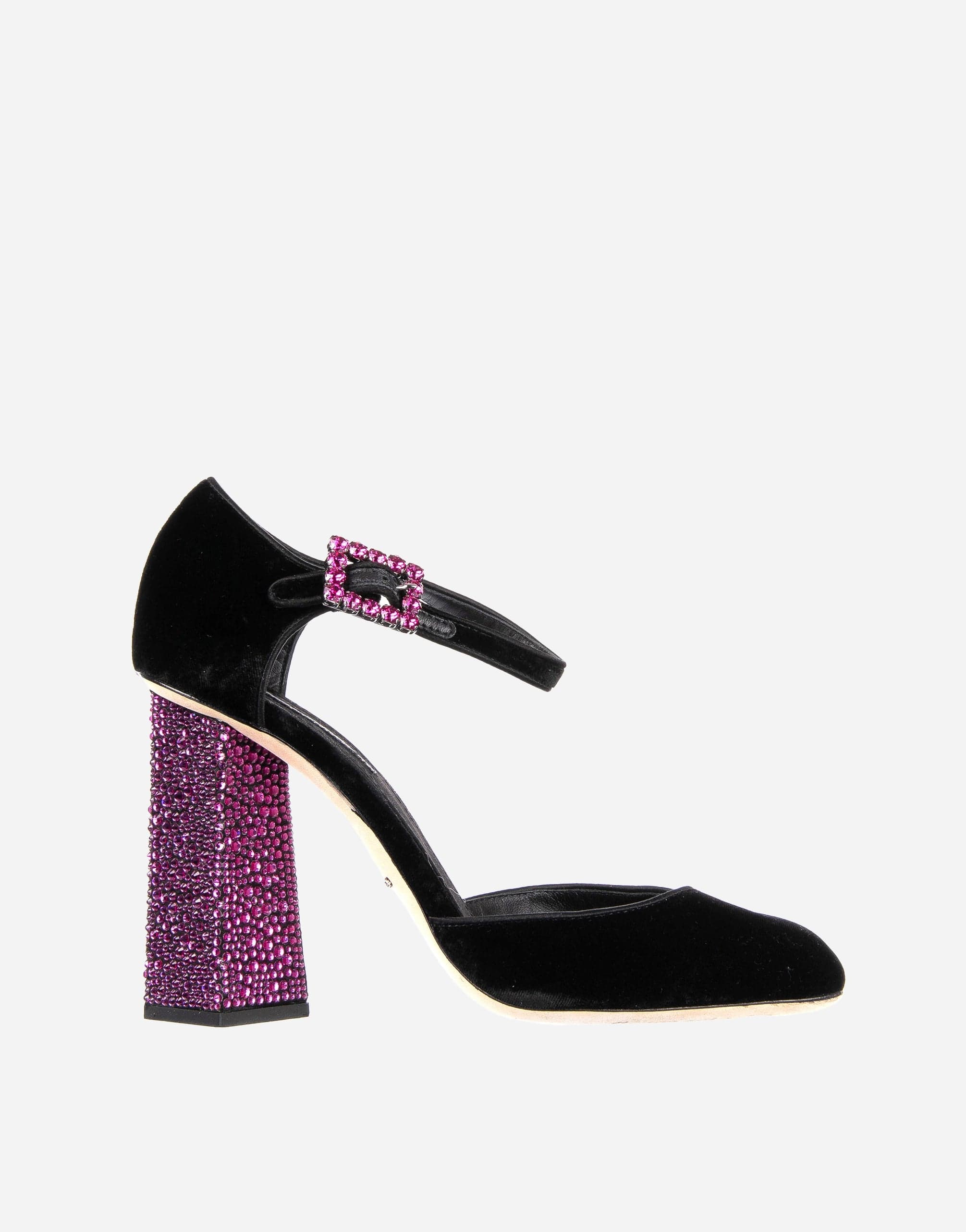 Dolce & Gabbana Jackie Velvet Pumps With Embellishment