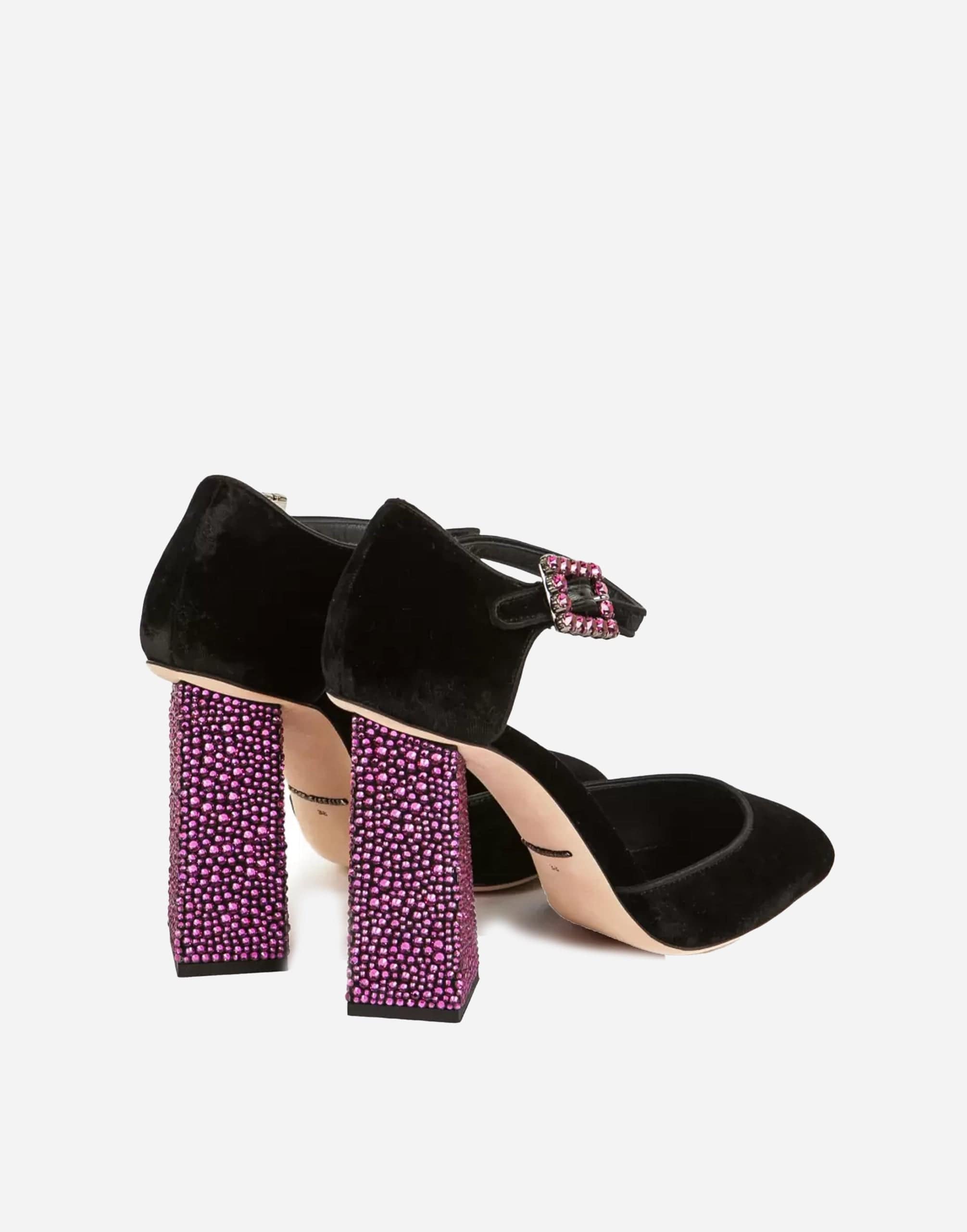 Dolce & Gabbana Jackie Velvet Pumps With Embellishment