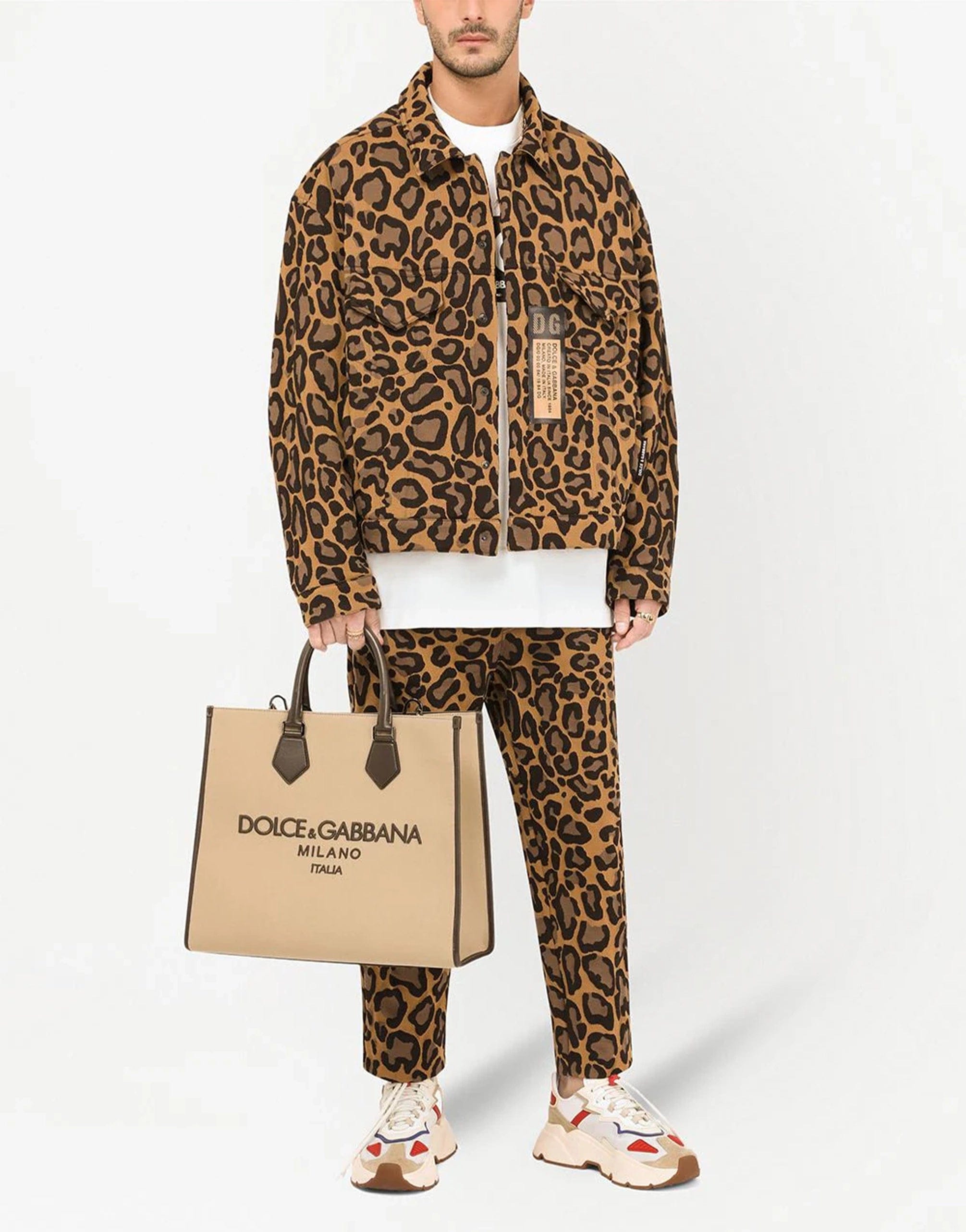 Dolce & Gabbana Jacquard Jogging Pants With Leopard Design