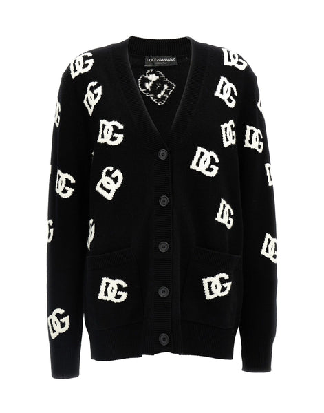 トップス DOLCE&GABBANA Ds Knit Cardigan 52 Dolce & Gabbana Jacquard Logo Cardigan | Sendegaro