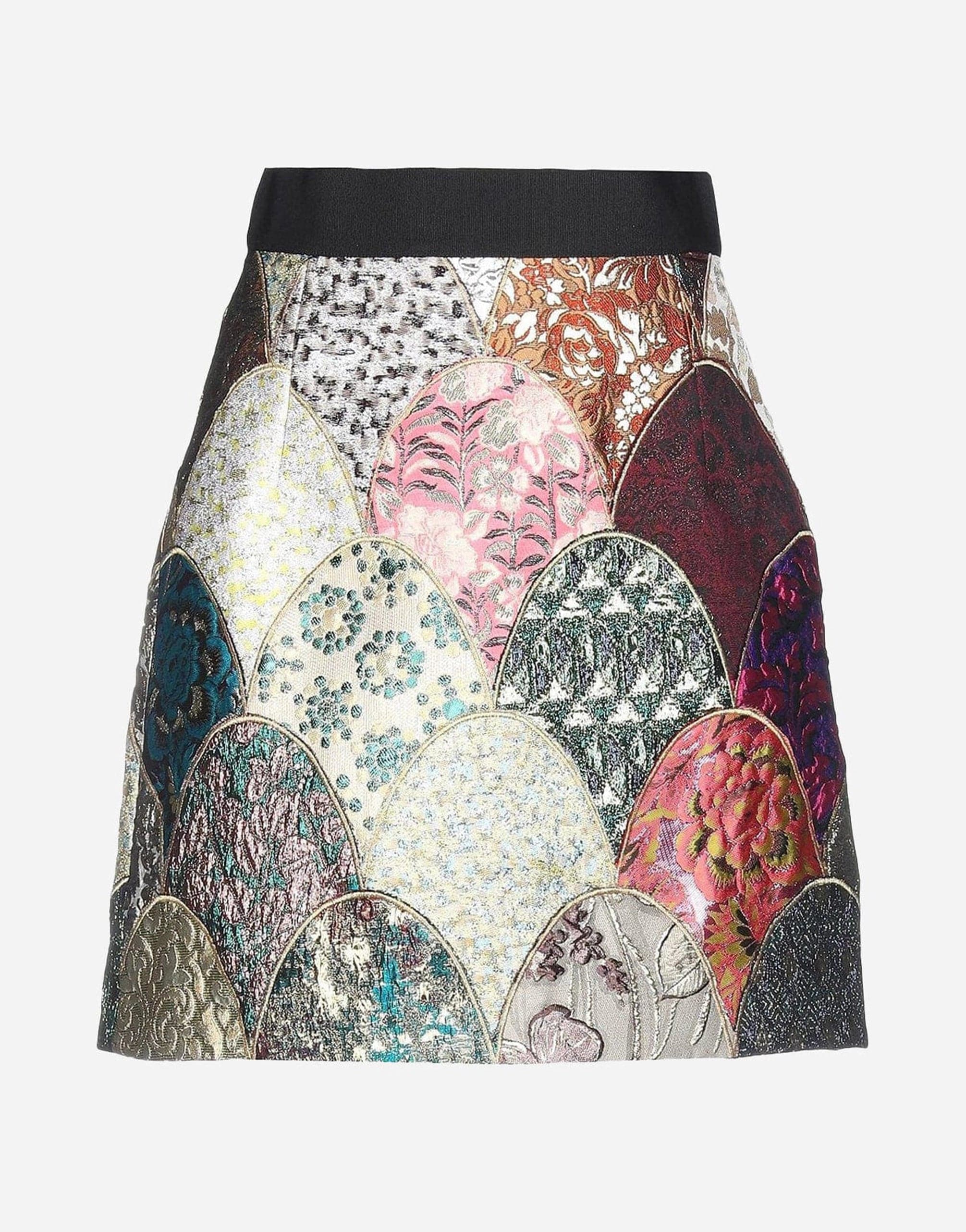 Dolce & Gabbana Jacquard Patchwork A-Line Mini Skirt