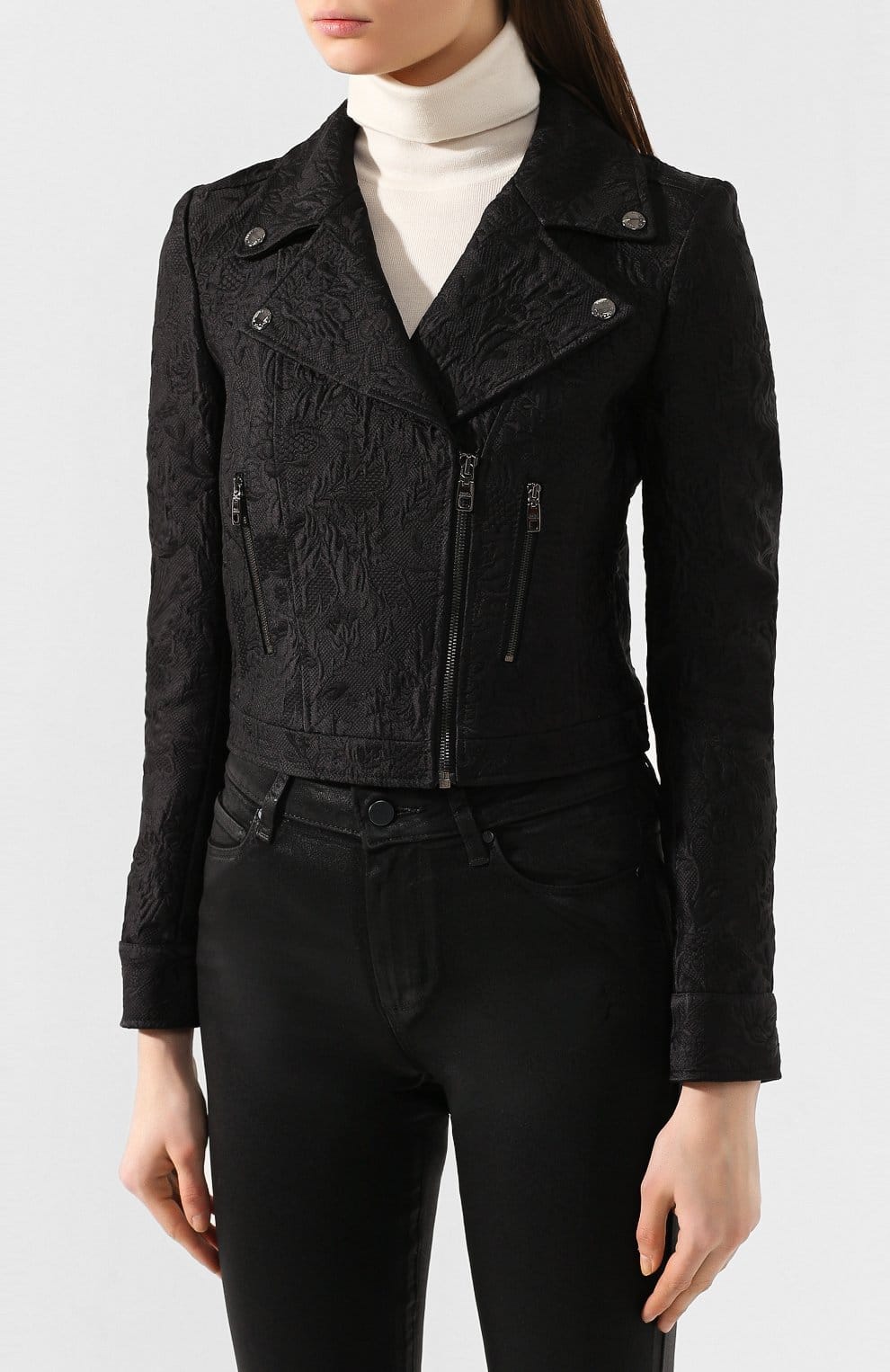 Dolce & Gabbana Dolce & Gabbana Jacquard Pattern Biker Jacket