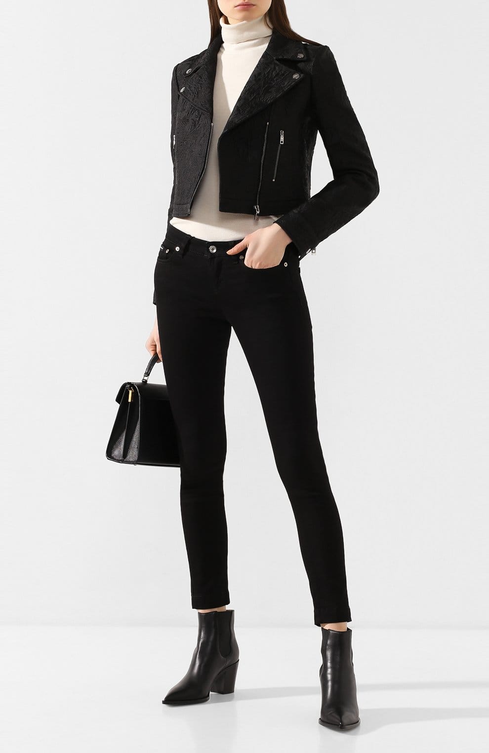 Dolce & Gabbana Jacquard Pattern Biker Jacket - alternate view