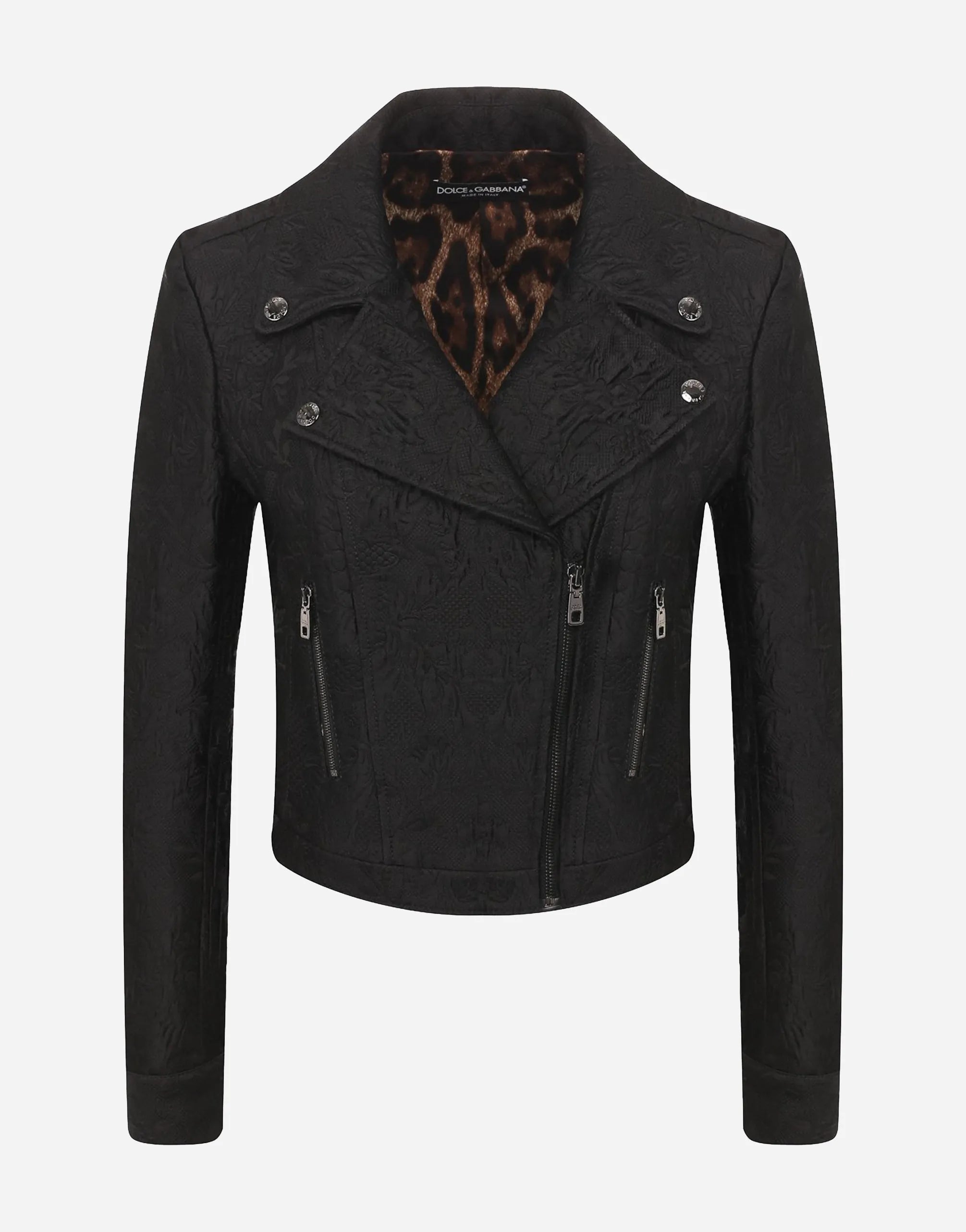 Dolce & Gabbana Dolce & Gabbana Jacquard Pattern Biker Jacket