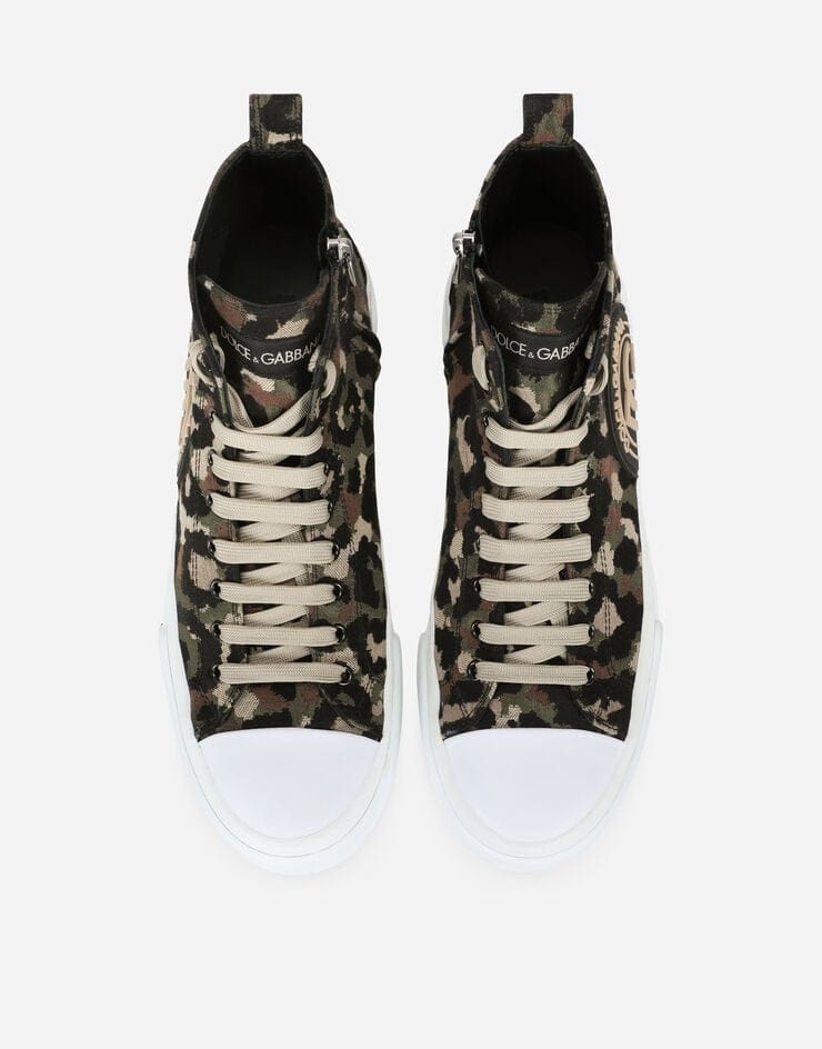 Dolce & Gabbana Jacquard Portofino Mid-Top Sneakers