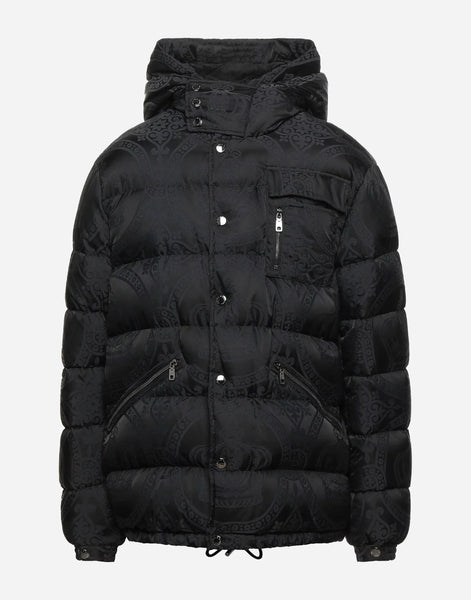 Dolce & Gabbana Jacquard Puffer Hooded Jacket | Sendegaro