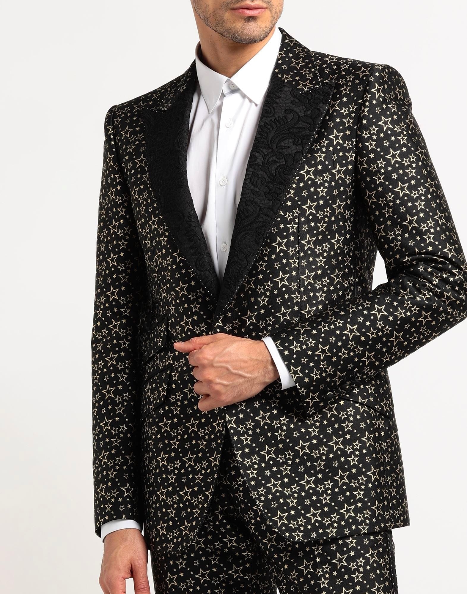 Dolce & Gabbana Jacquard Star Print Two-Piece Suit