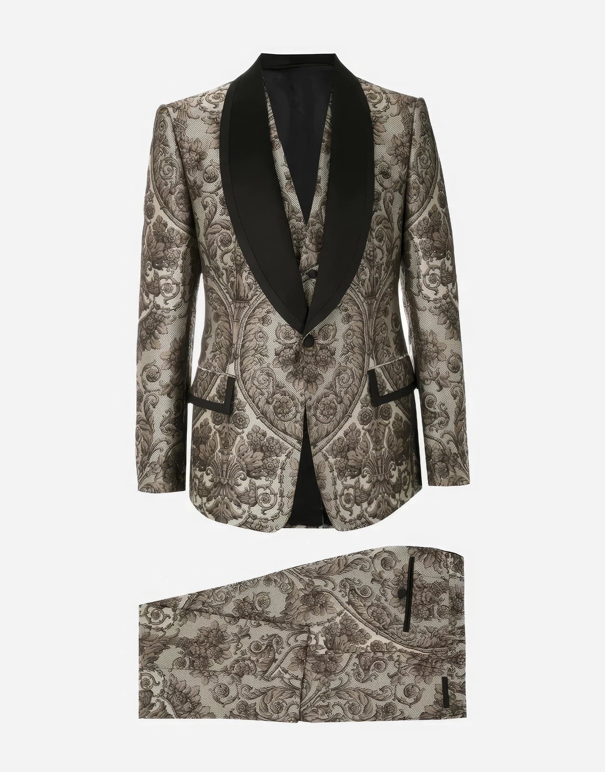Dolce & Gabbana Jacquard Three-Piece Suit | Sendegaro Dolce & Gabbana Jacquard Three-Piece Suit | Sendegaro