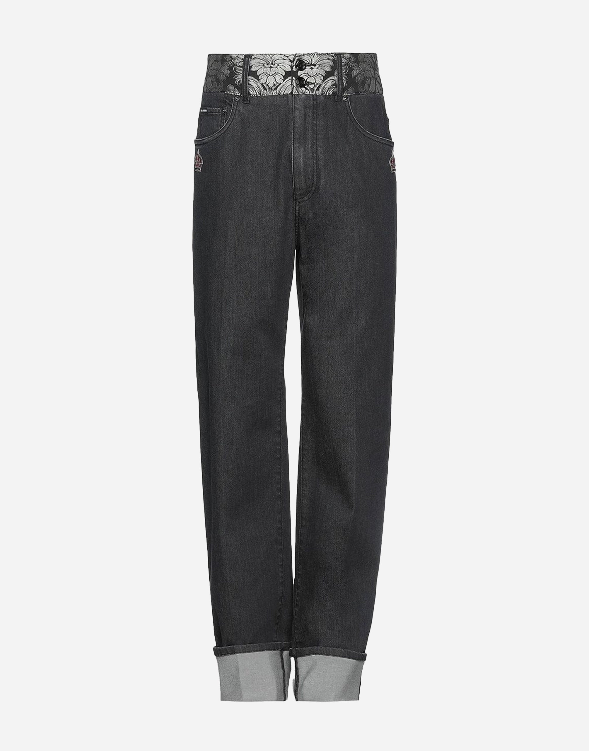 Jacquard Waist Denim Jeans