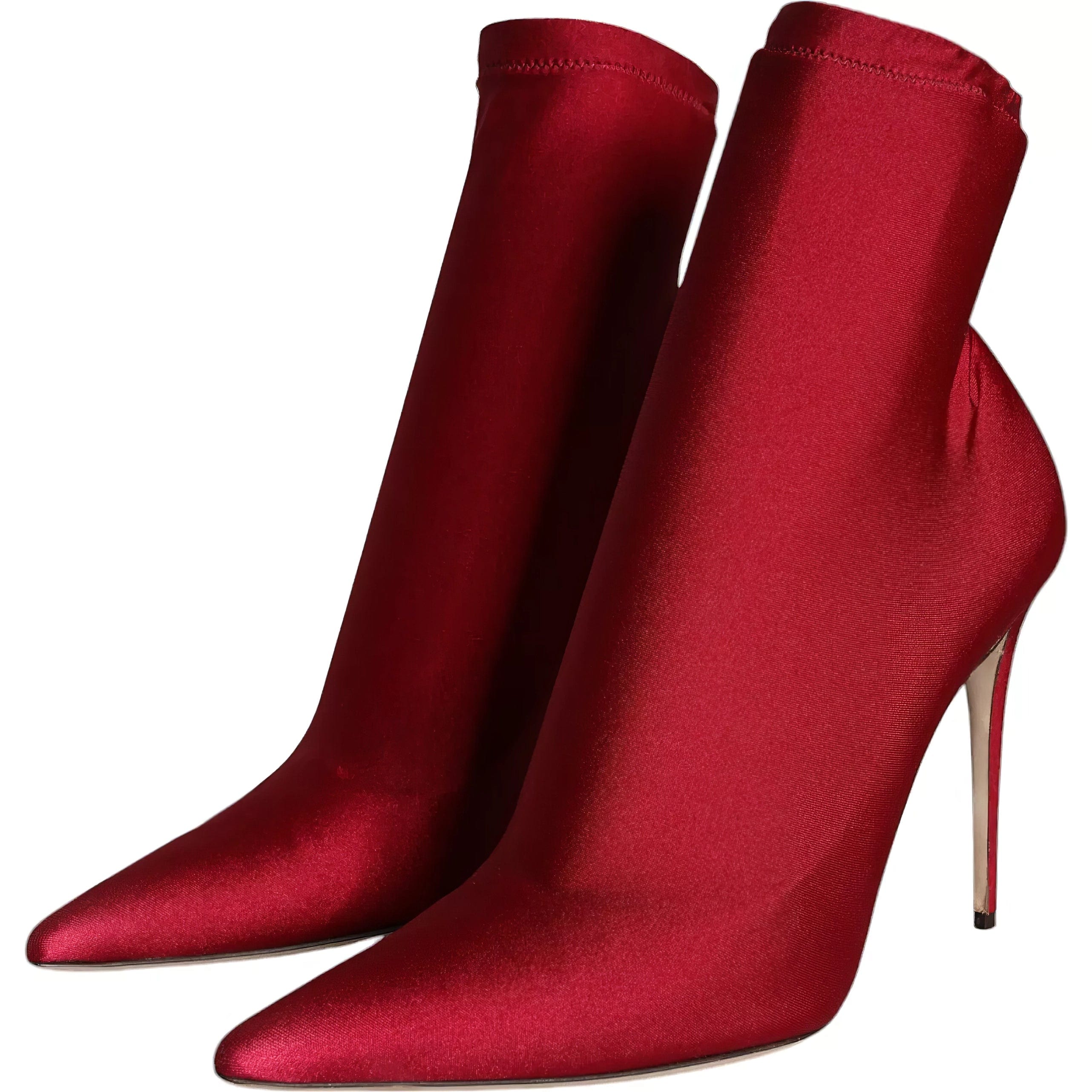 Dolce & Gabbana Jersey Ankle Boots In Red